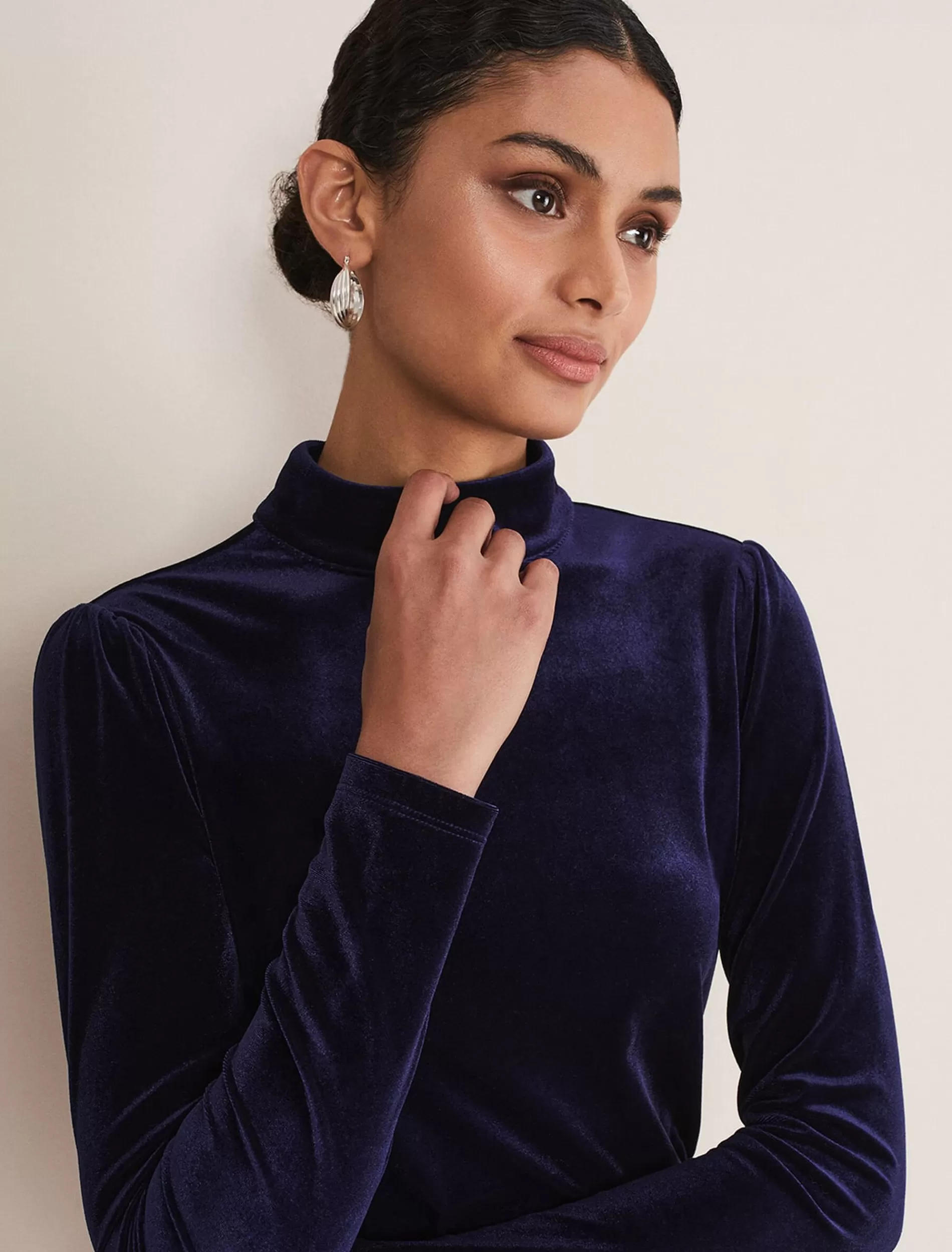 Phase Eight Ariella Velvet Polo Midnight Shop