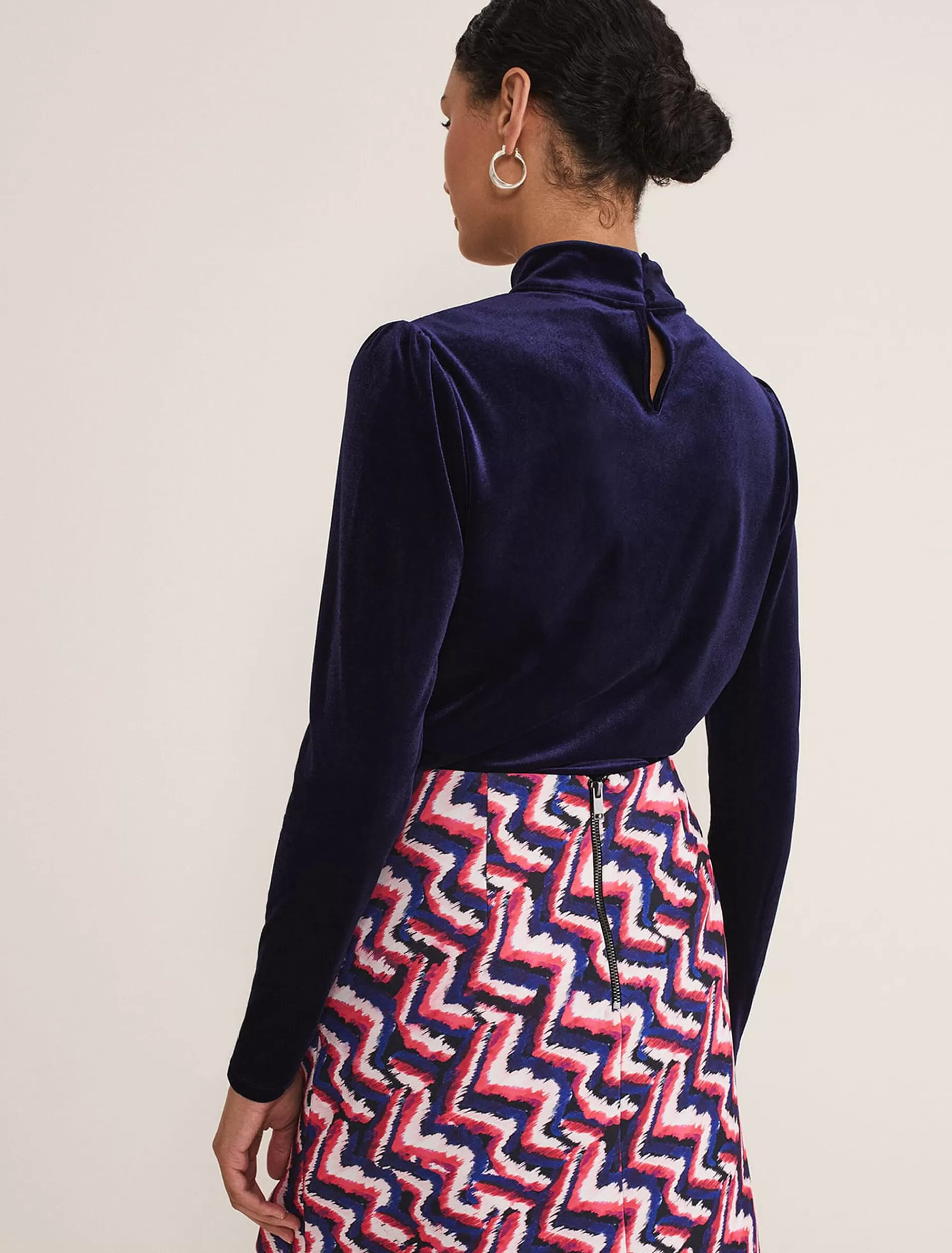 Phase Eight Ariella Velvet Polo Midnight Shop