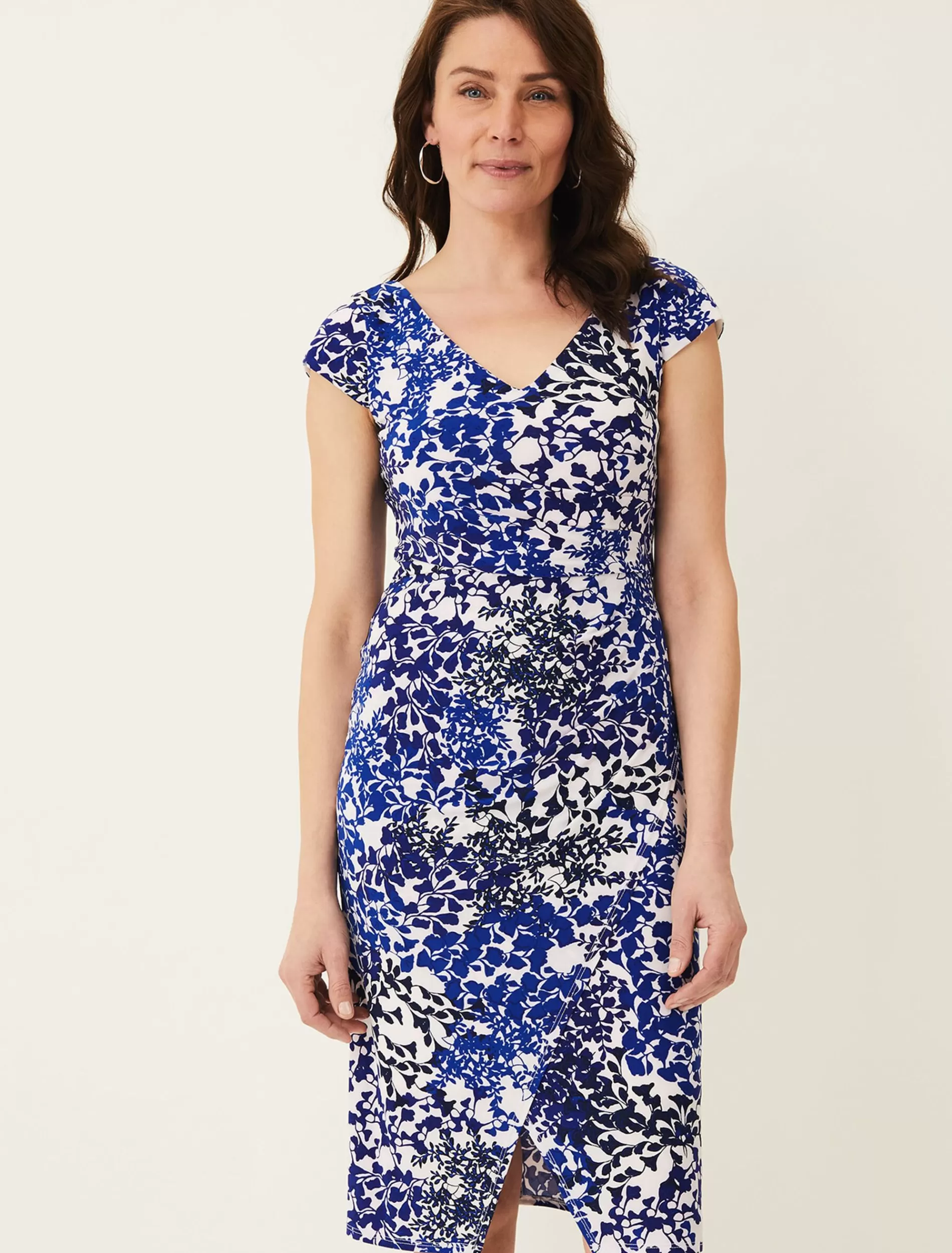 Phase Eight Arielle Contrast Print Jersey Dress Cerulean/Almond Best