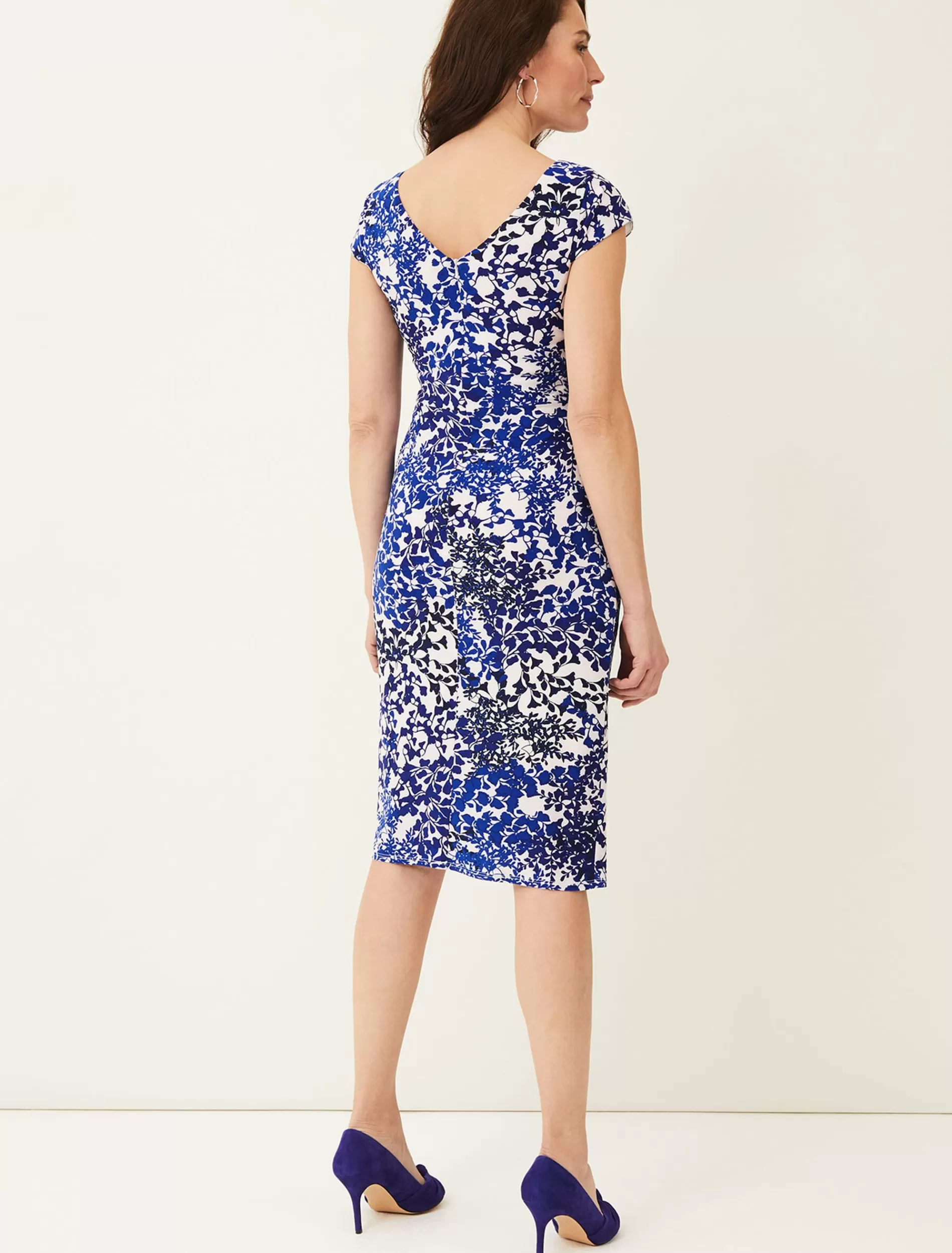 Phase Eight Arielle Contrast Print Jersey Dress Cerulean/Almond Best