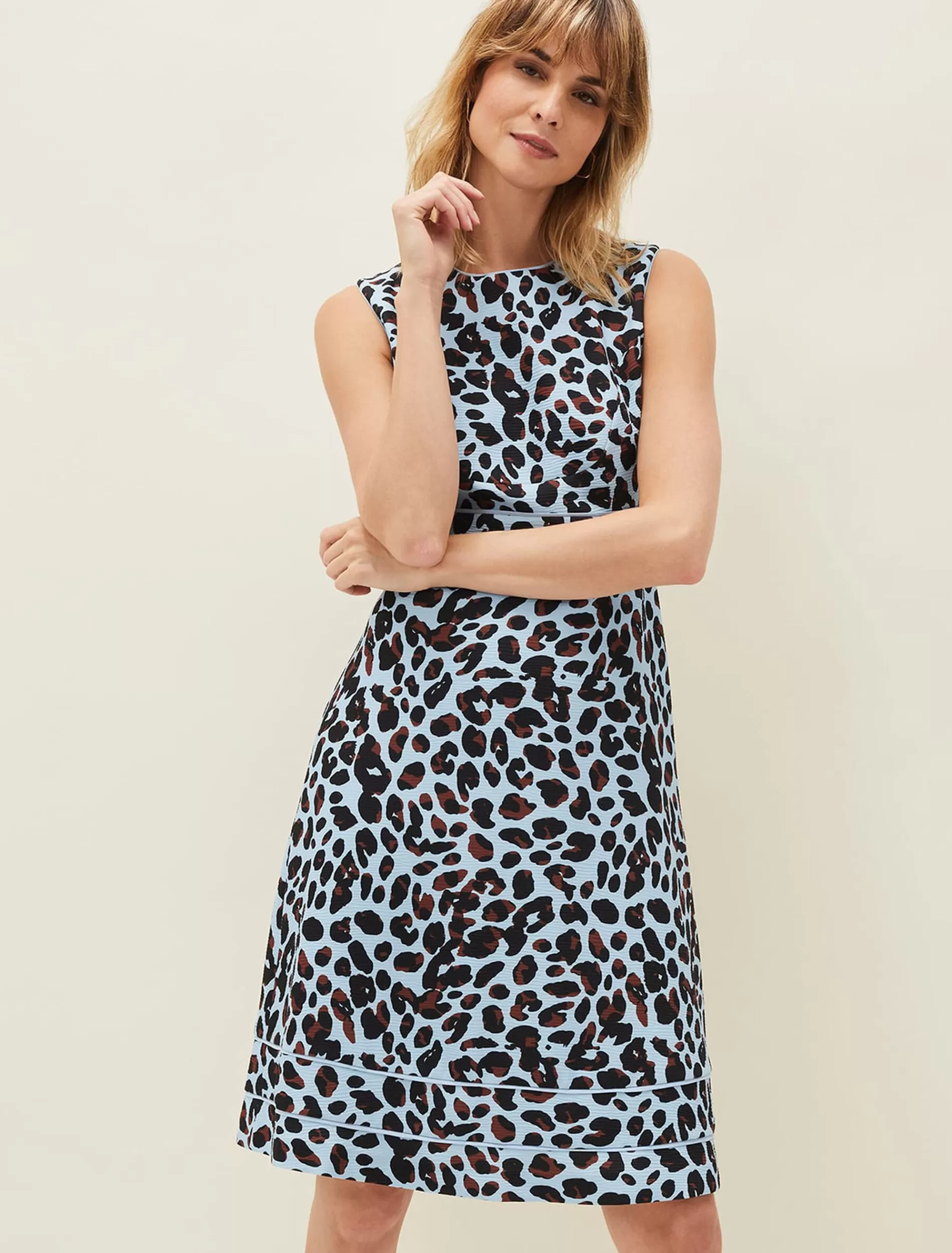 Phase Eight Arizona Leopard Dress Blue Multi Outlet