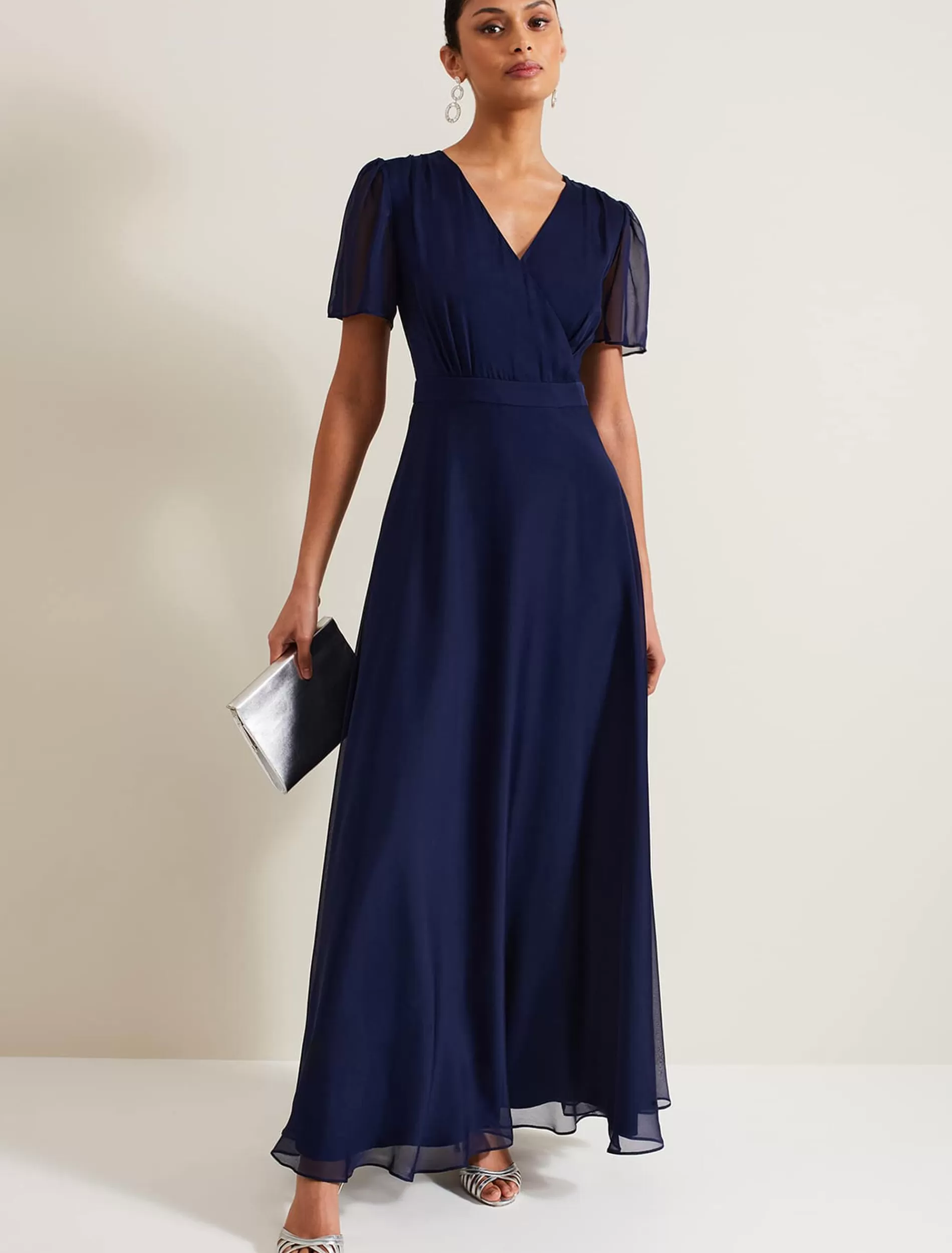 Phase Eight Arwen Silk Maxi Dress Navy Sale