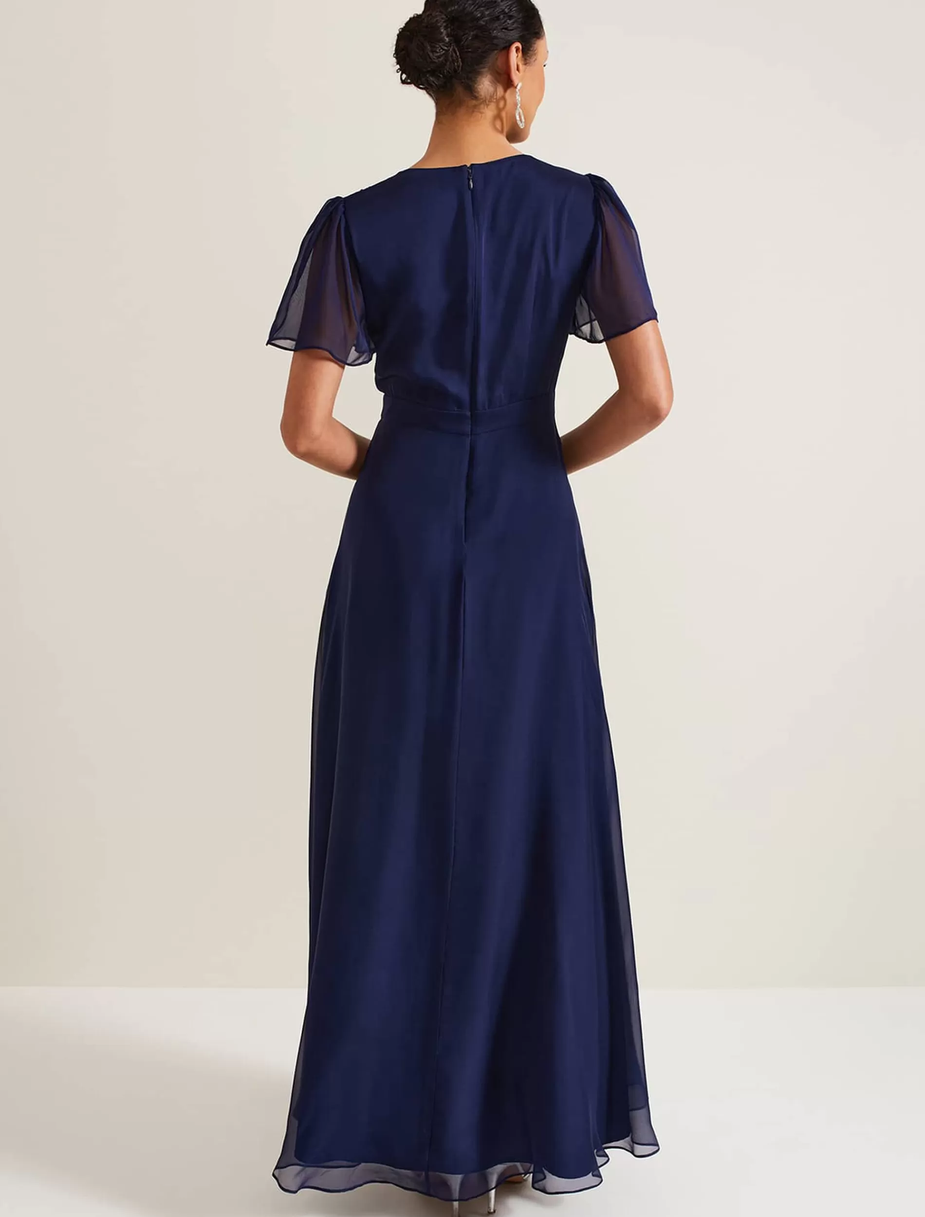 Phase Eight Arwen Silk Maxi Dress Navy Sale
