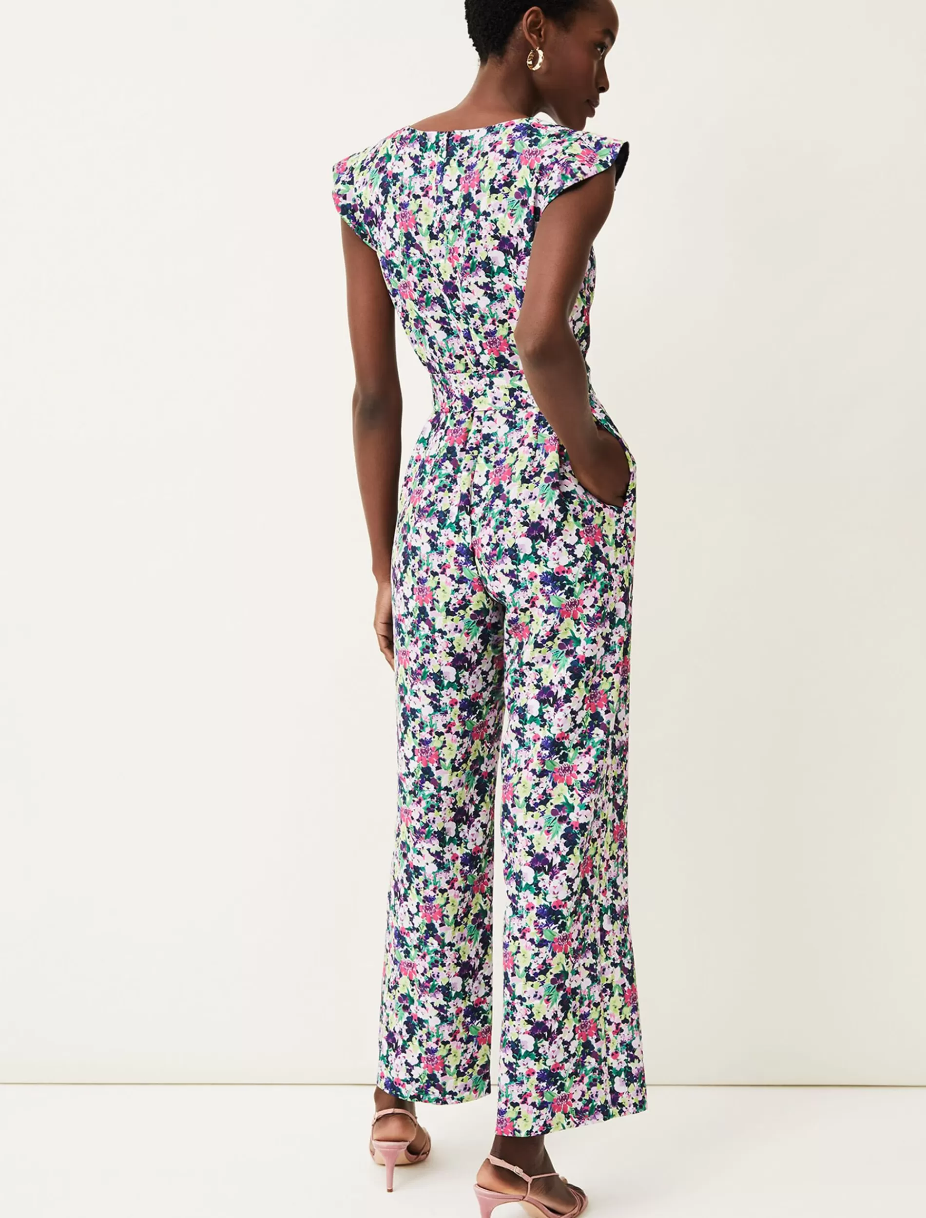 Phase Eight Arya Floral Frill Jumpsuit Multi-Coloured Cheap