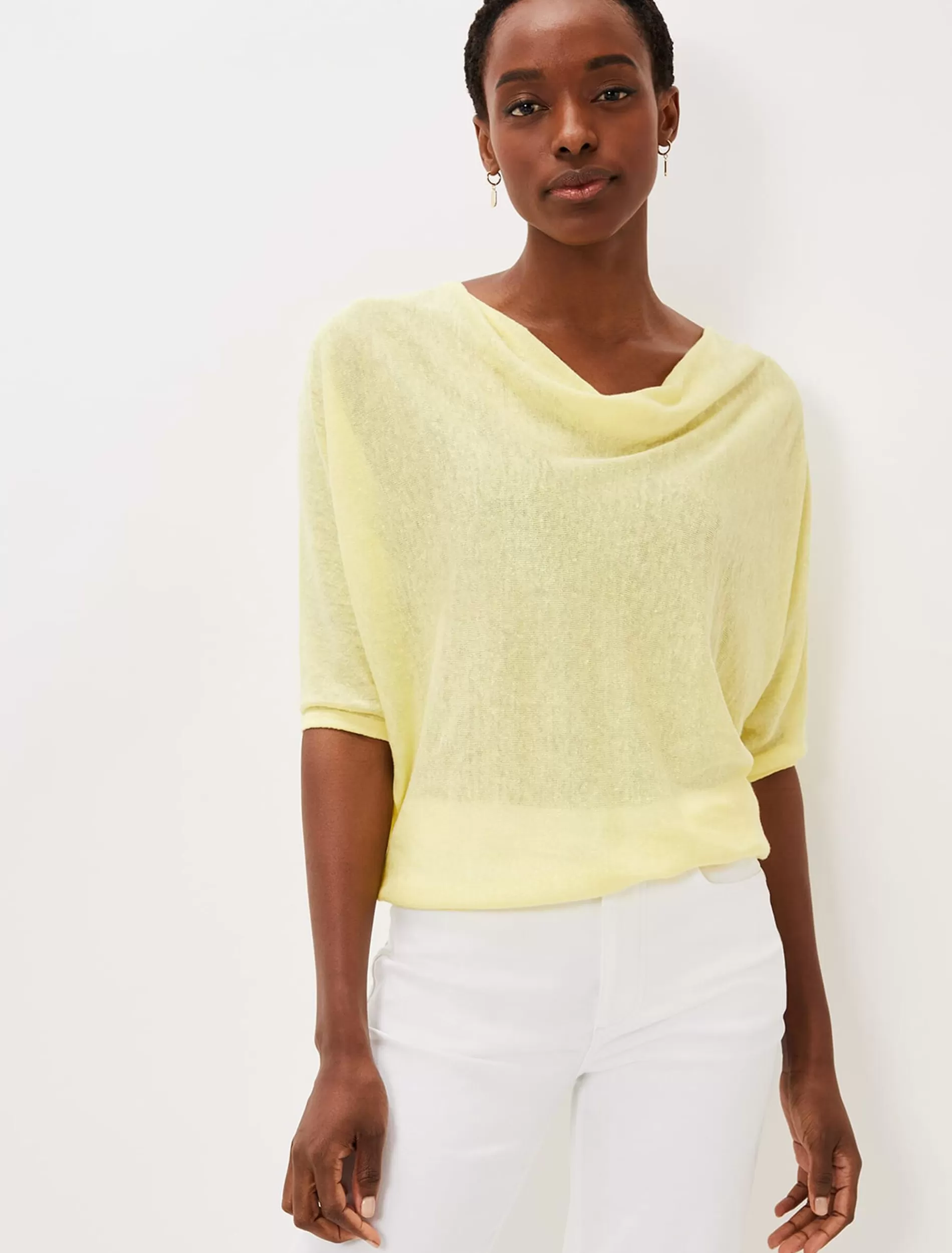Phase Eight Ashely Cowl Tape Knit Lemon Best Sale