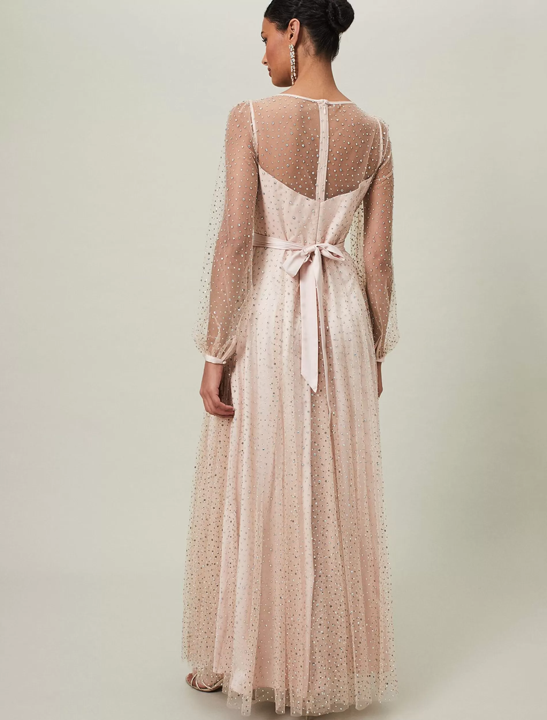 Phase Eight Ashley Embellished Sheer Maxi Dress Champagne Cheap