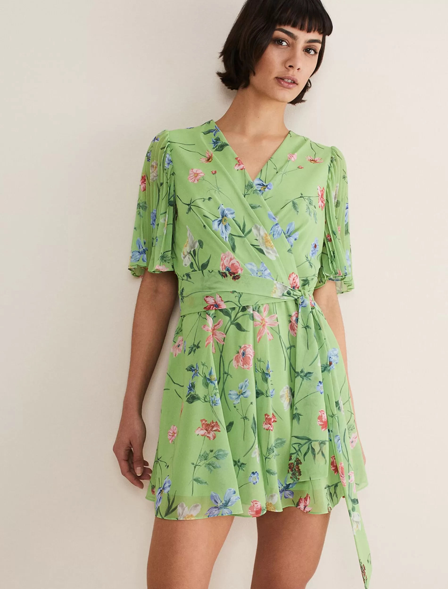 Phase Eight Astoria Floral Playsuit Green/Multi Store