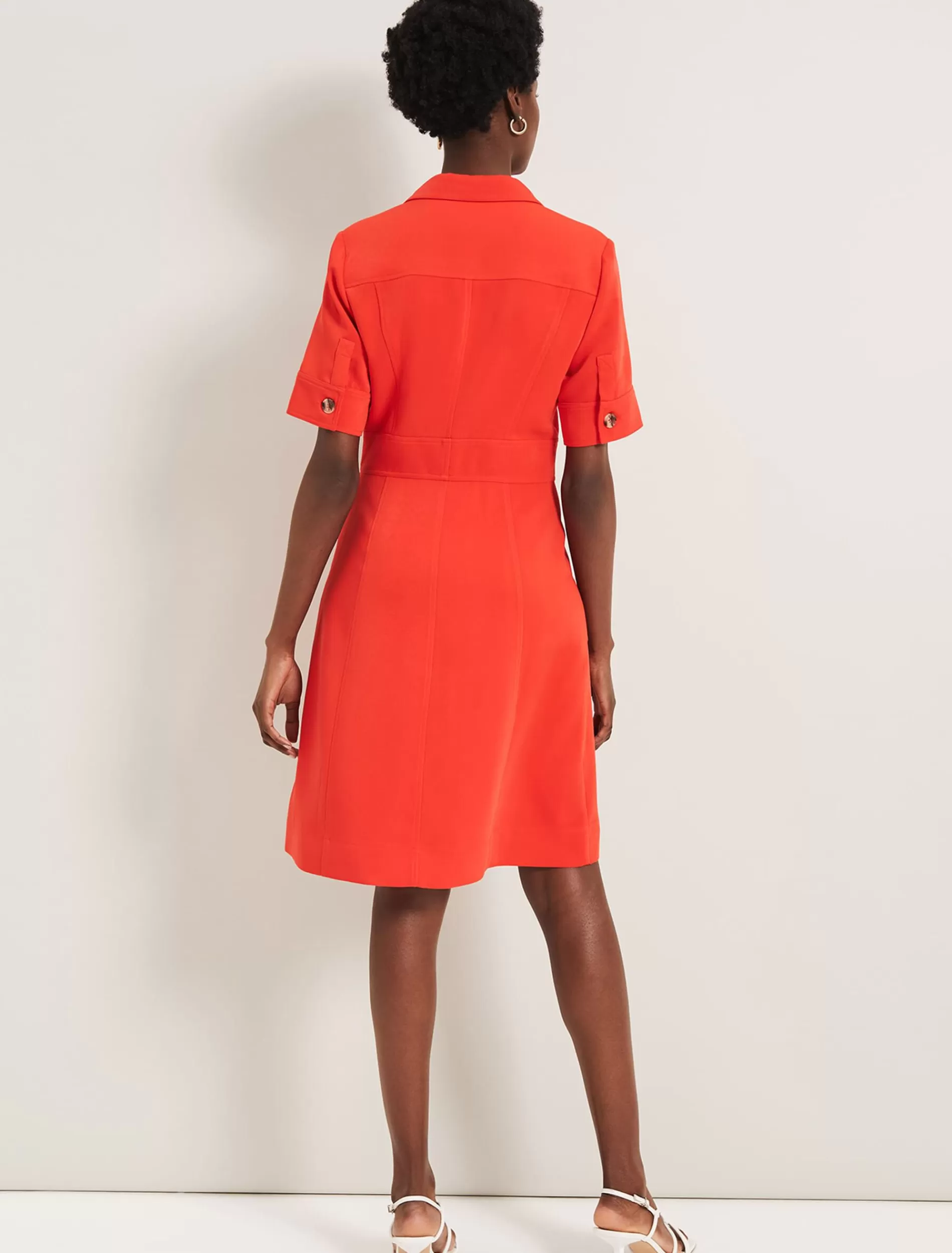Phase Eight Athena Zip Dress Orange Clearance