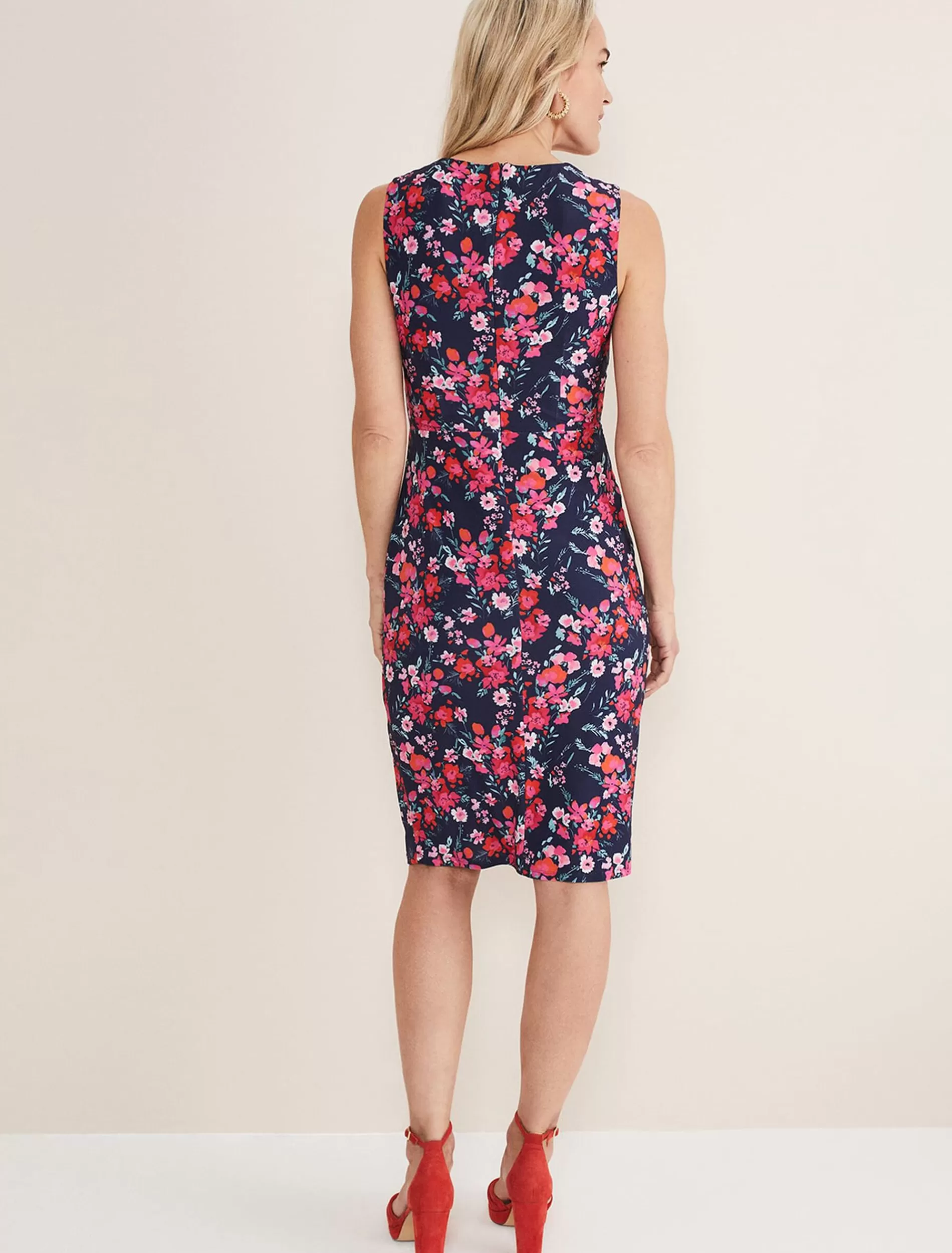 Phase Eight Aurelia Floral Dress Navy/Multi New