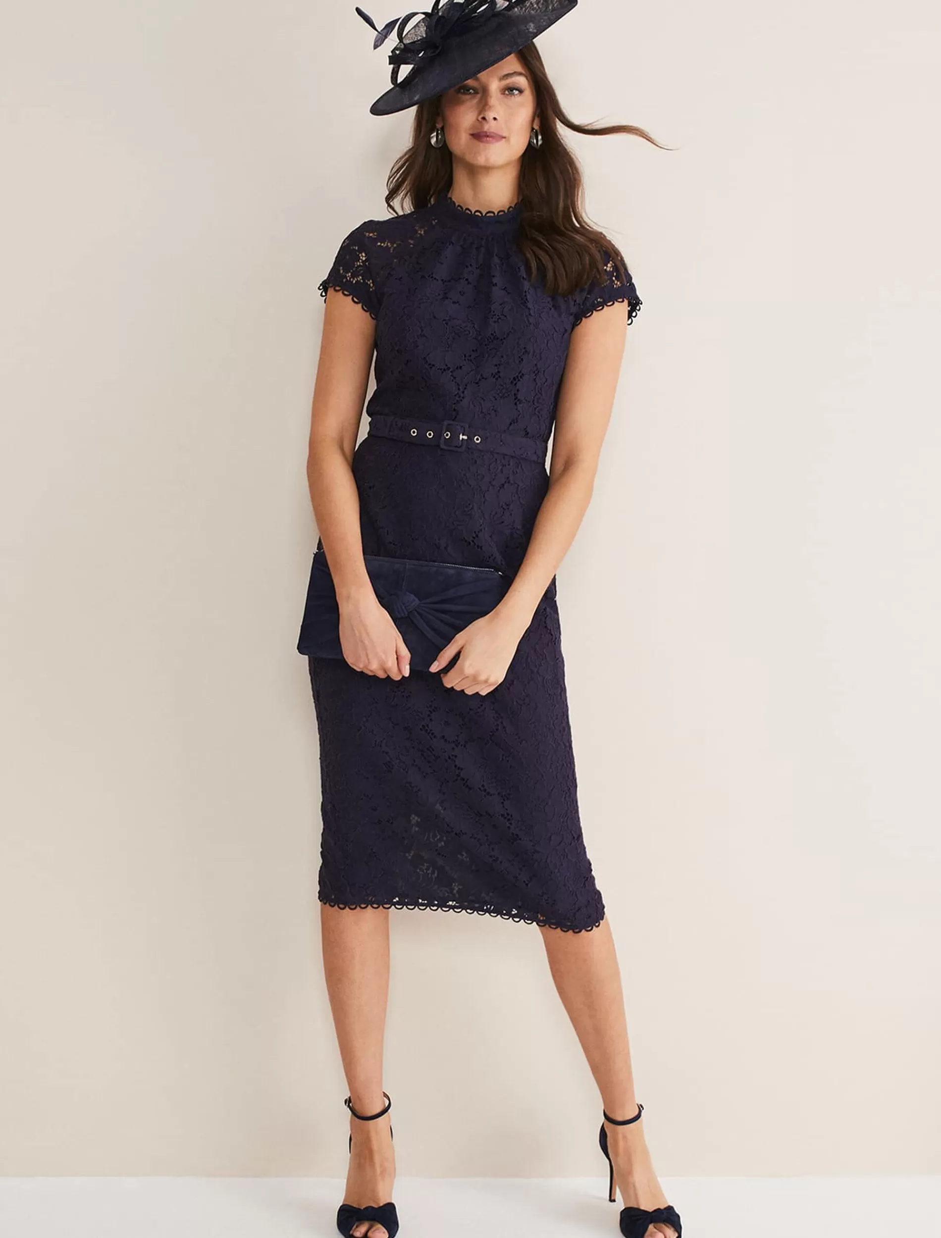 Phase Eight Aurora Lace Dress Navy Sale