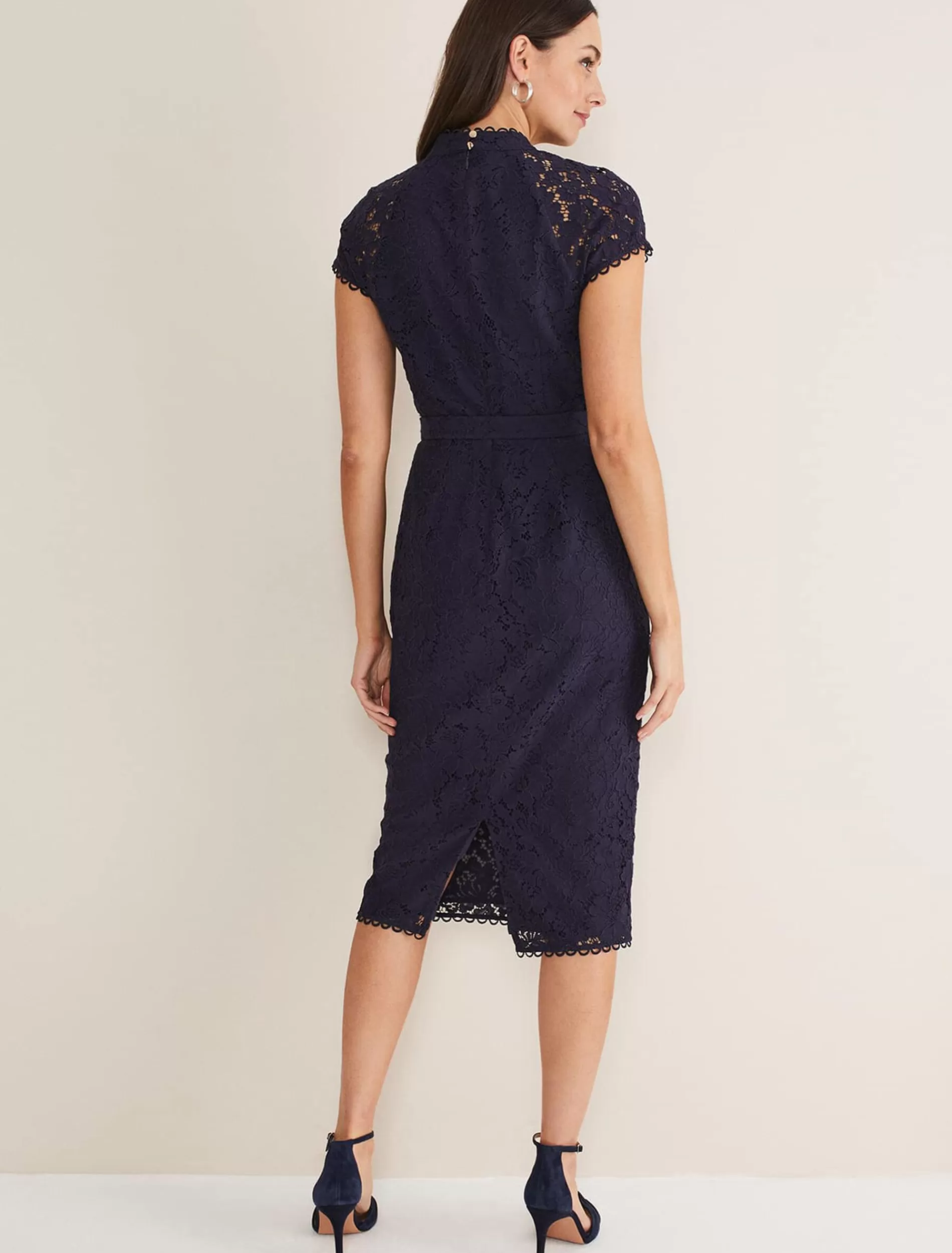 Phase Eight Aurora Lace Dress Navy Sale