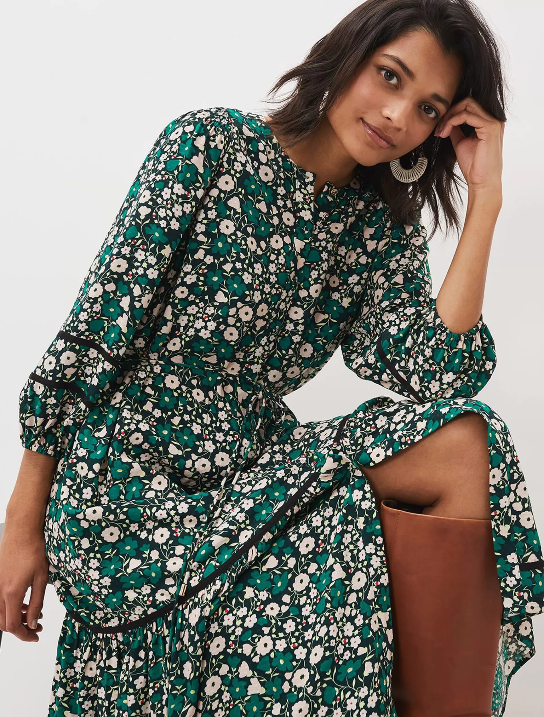 Phase Eight Ava Floral Midaxi Dress Multi-Coloured Store
