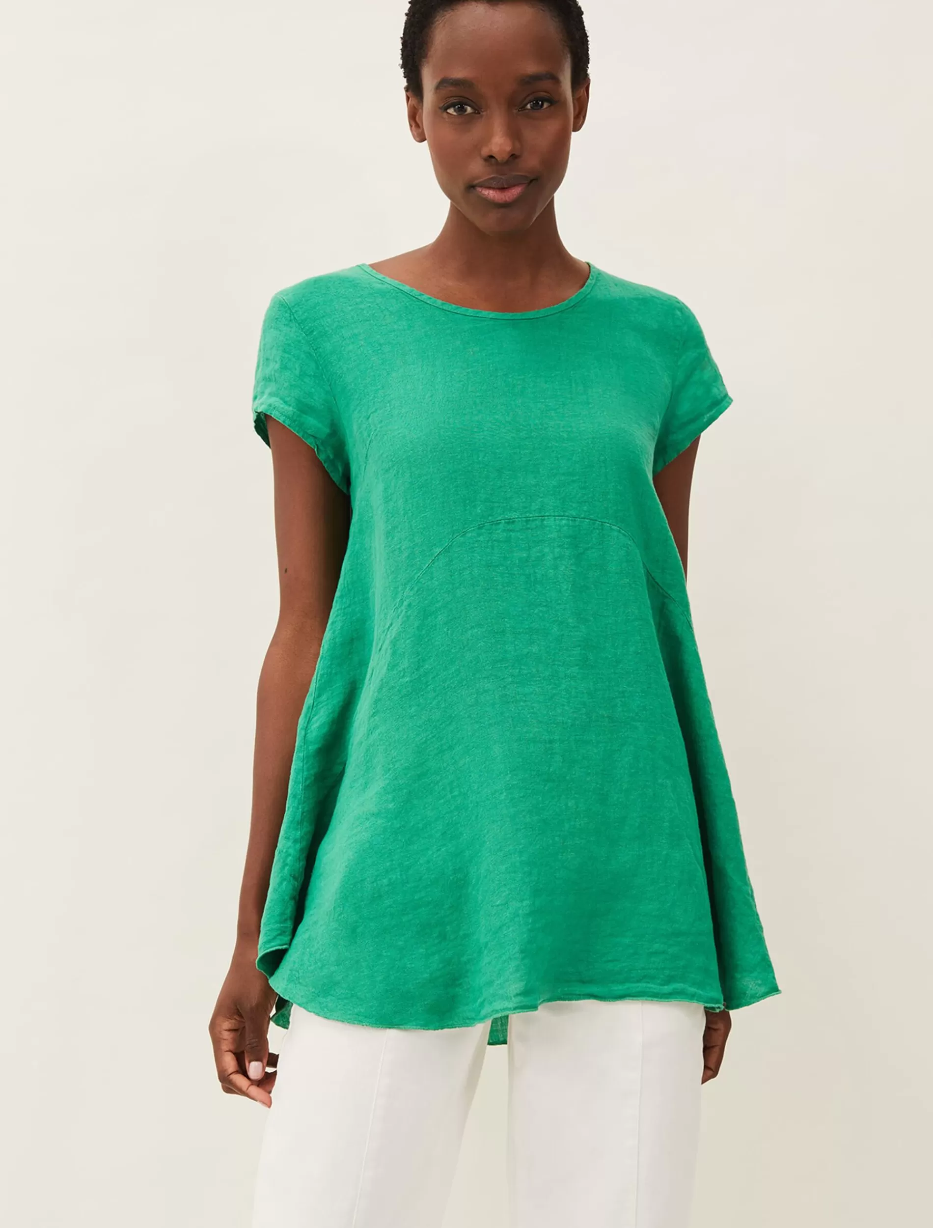 Phase Eight Avanna Linen Blouse Green Discount