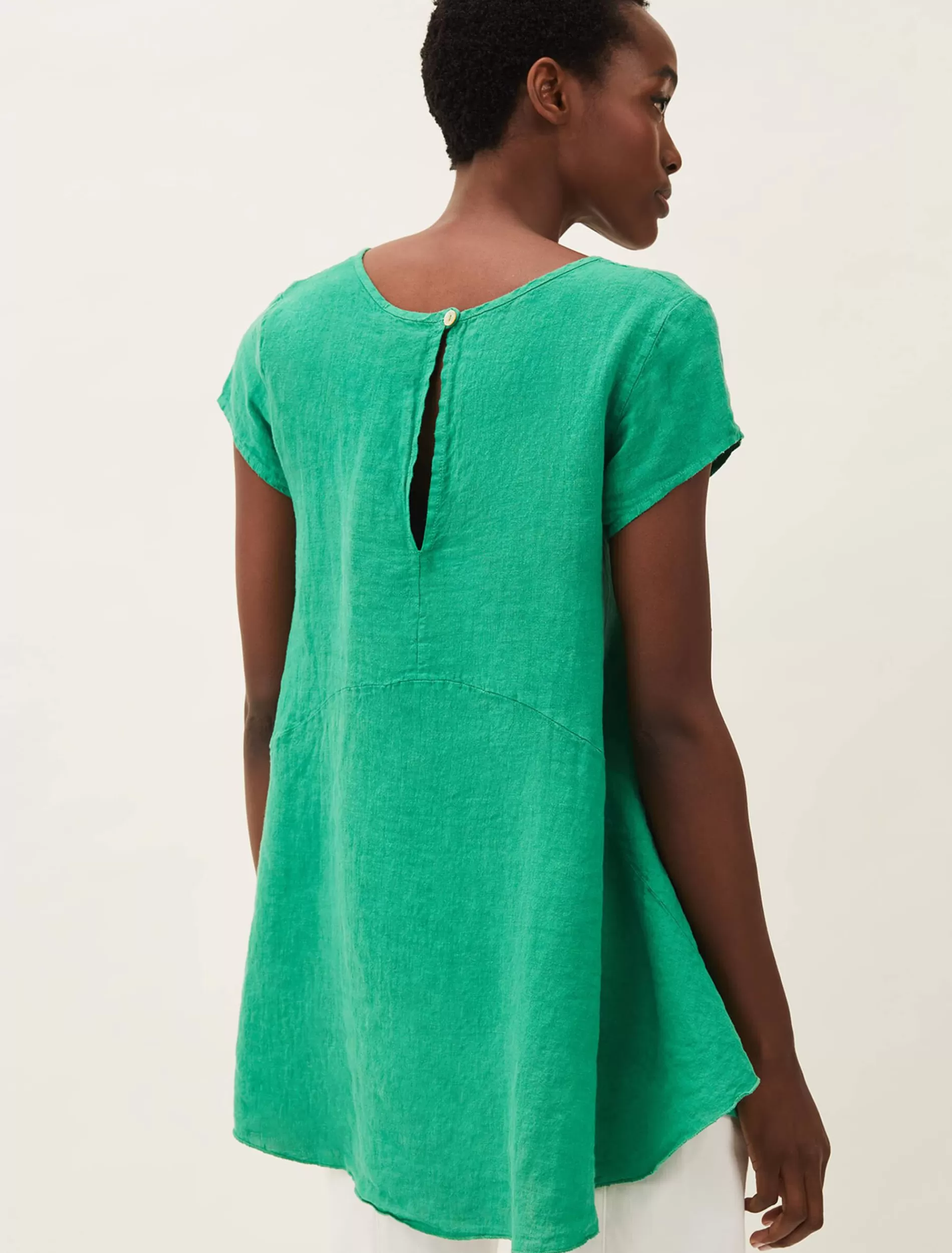 Phase Eight Avanna Linen Blouse Green Discount