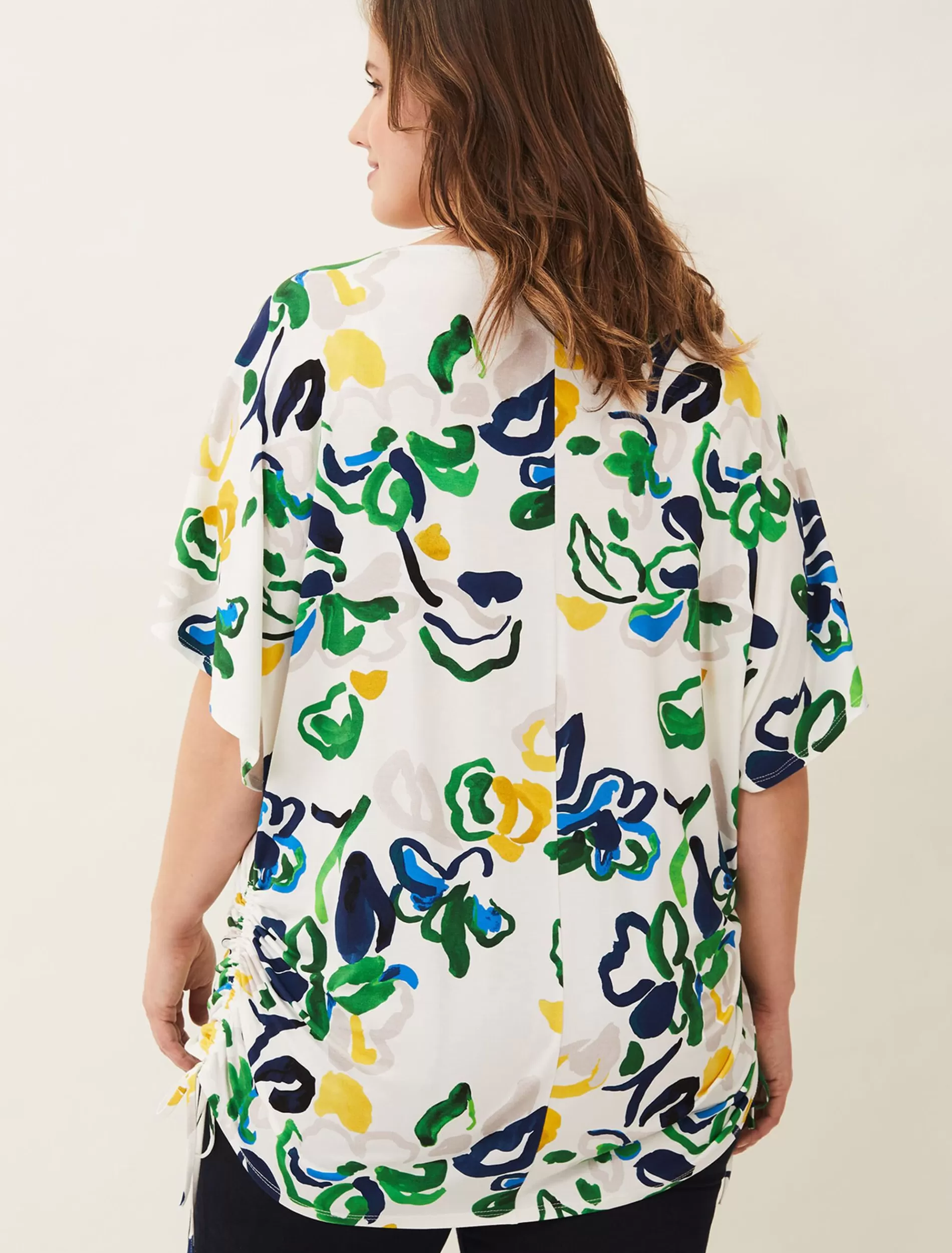 Phase Eight Avery Abstract Print Top Ivory Multi Discount