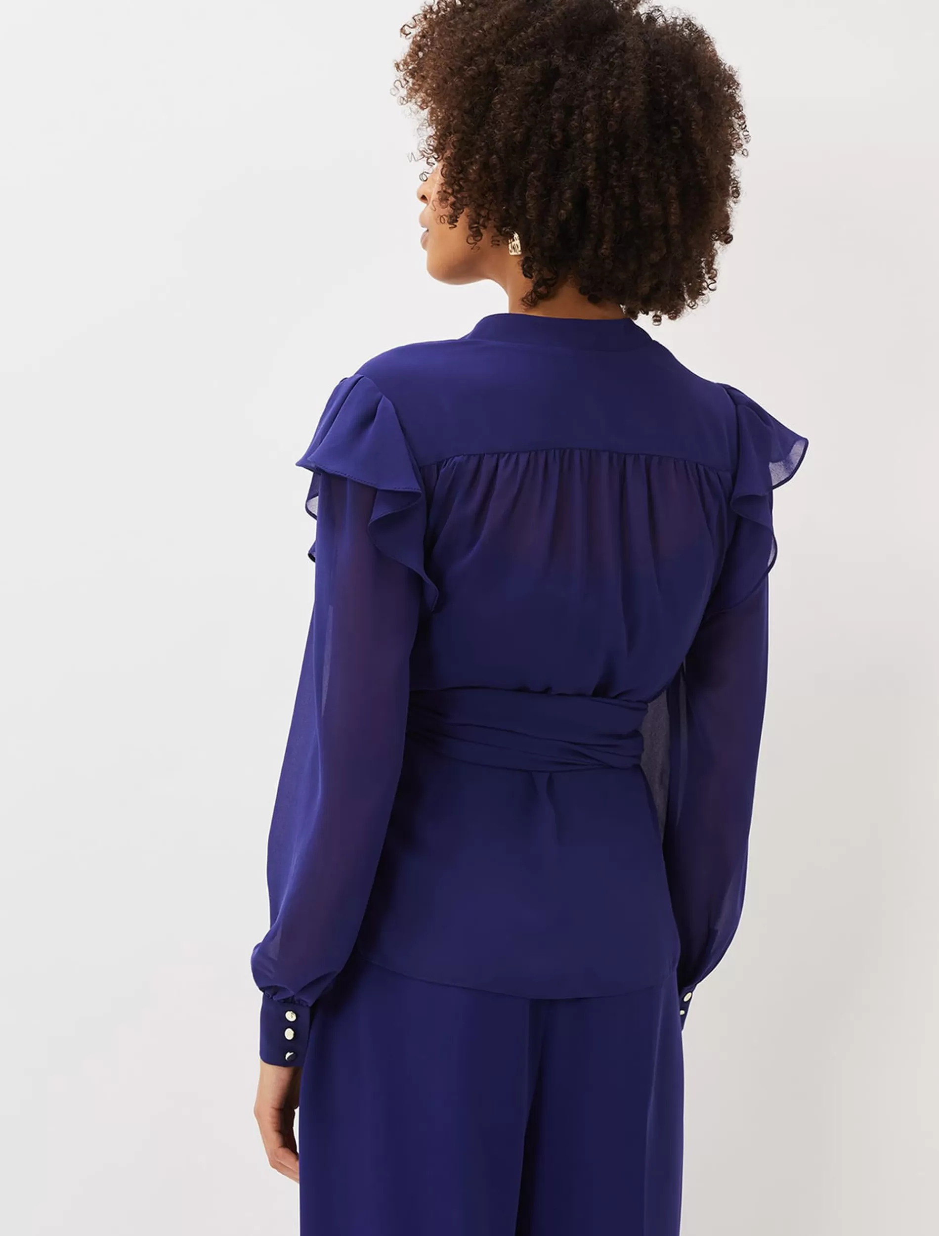 Phase Eight Avril Frill Wrap Co Ord Top Violet Outlet