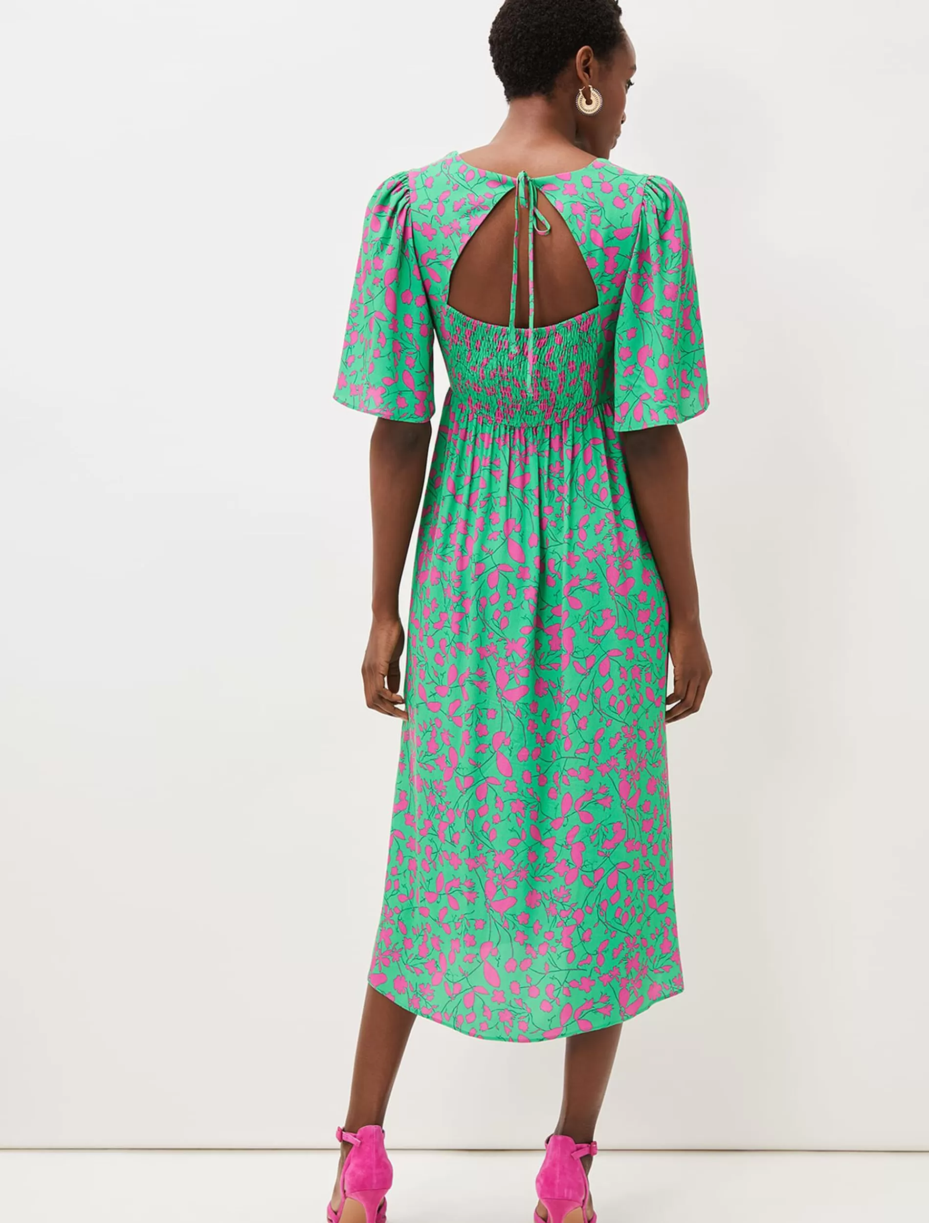Phase Eight Ayesha Floral Midaxi Dress Pink/Green Cheap