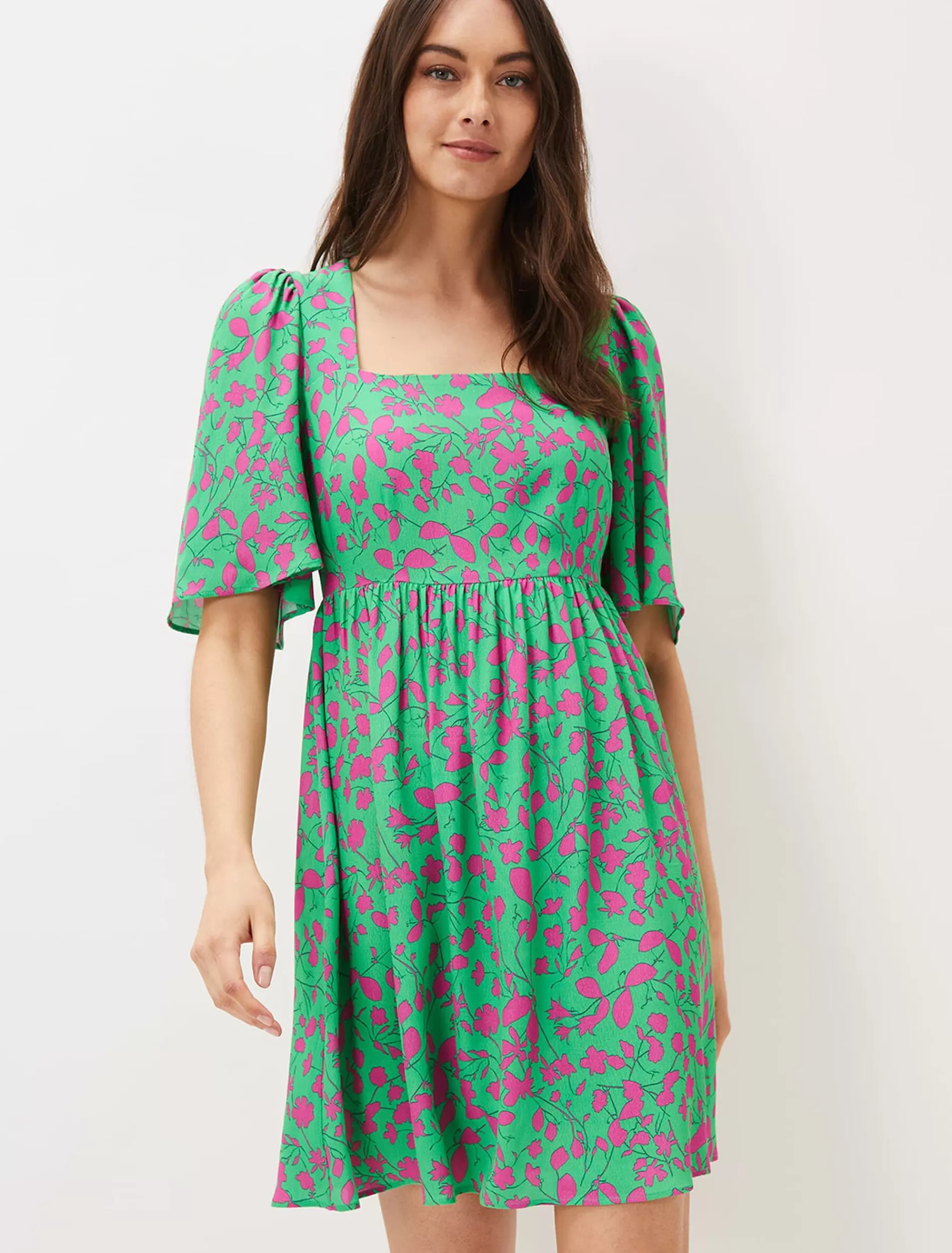 Phase Eight Ayesha Floral Swing Dress Pink/Green Clearance