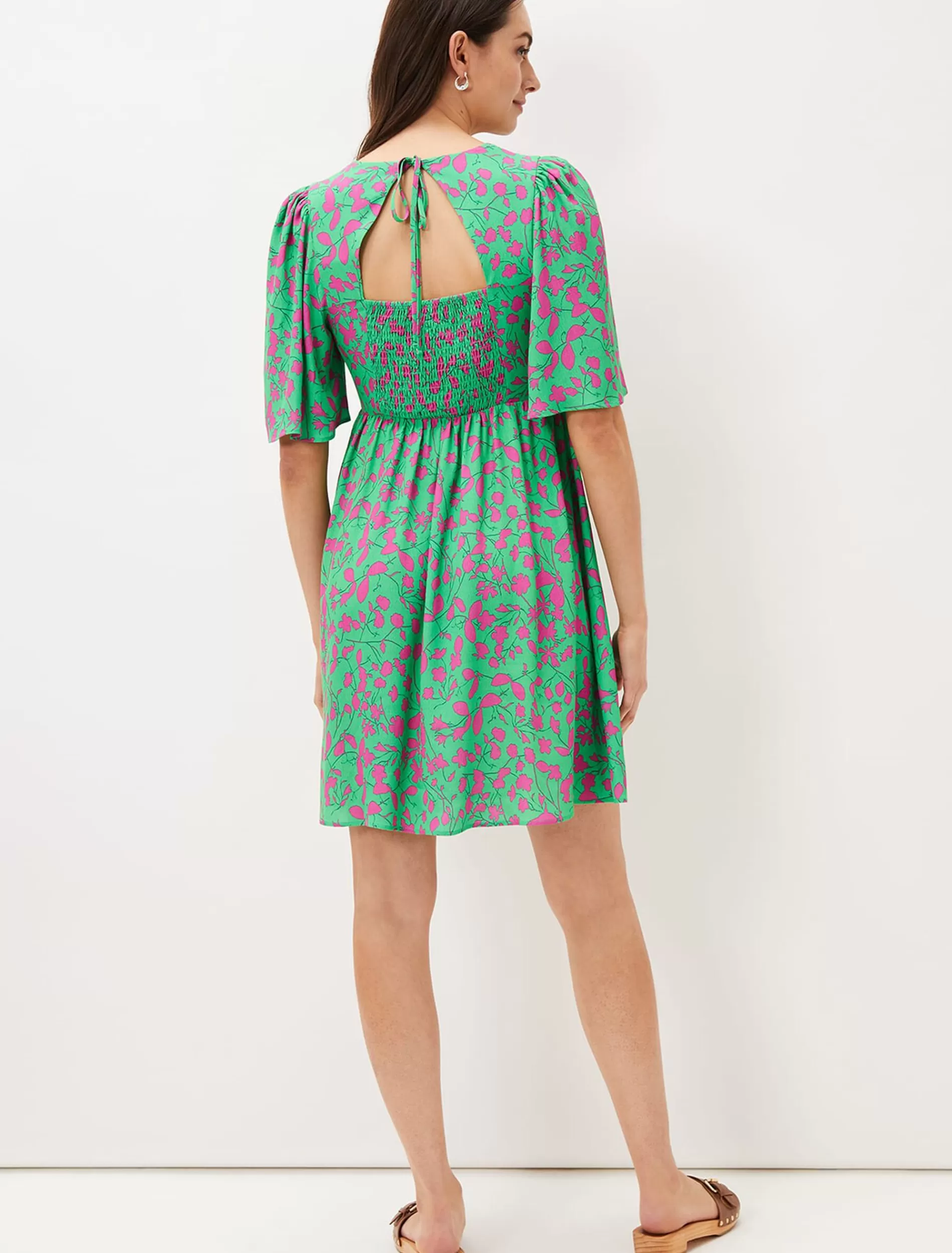 Phase Eight Ayesha Floral Swing Dress Pink/Green Clearance