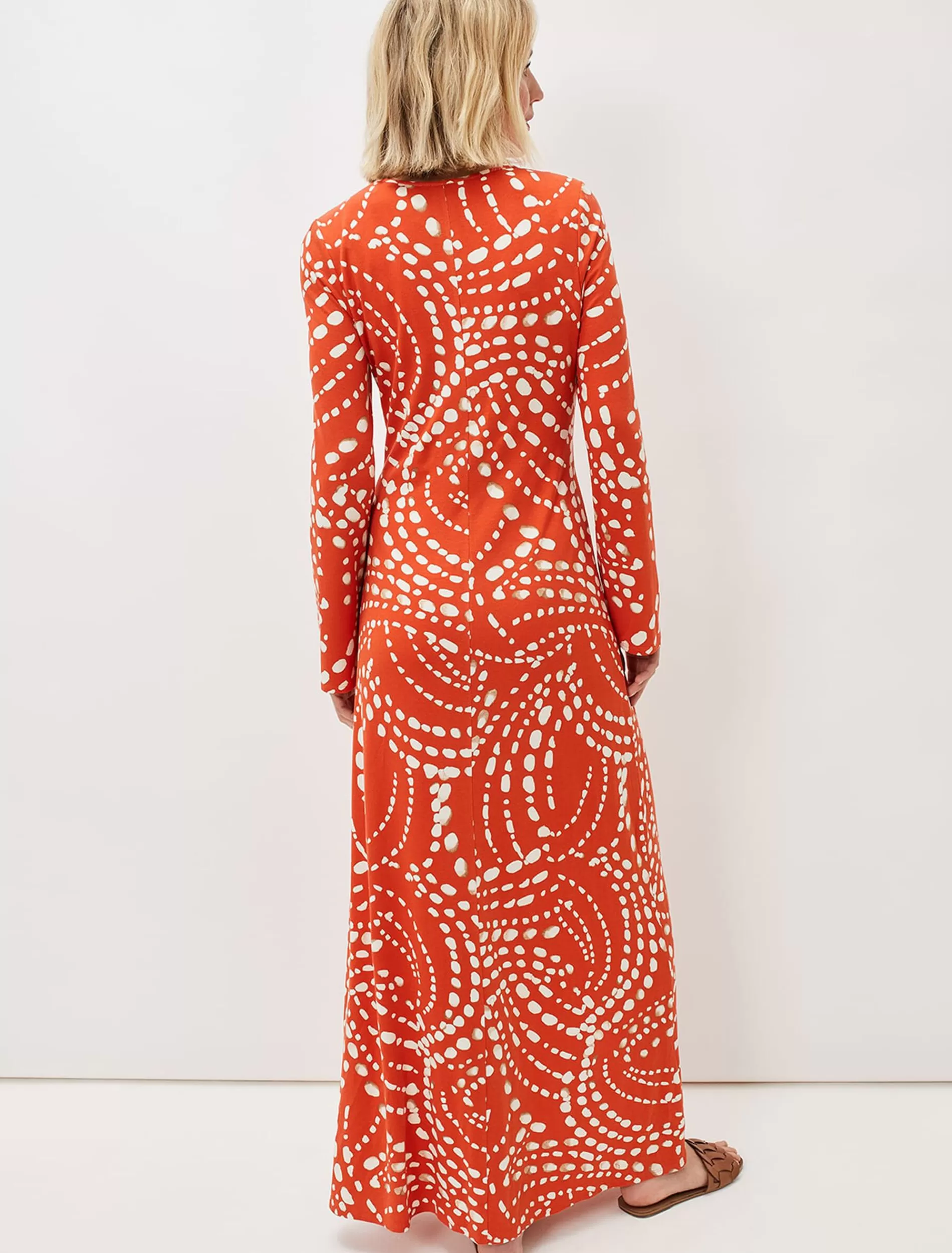 Phase Eight Ayla Spot Print Midi Dress Burnt Orange Cheap