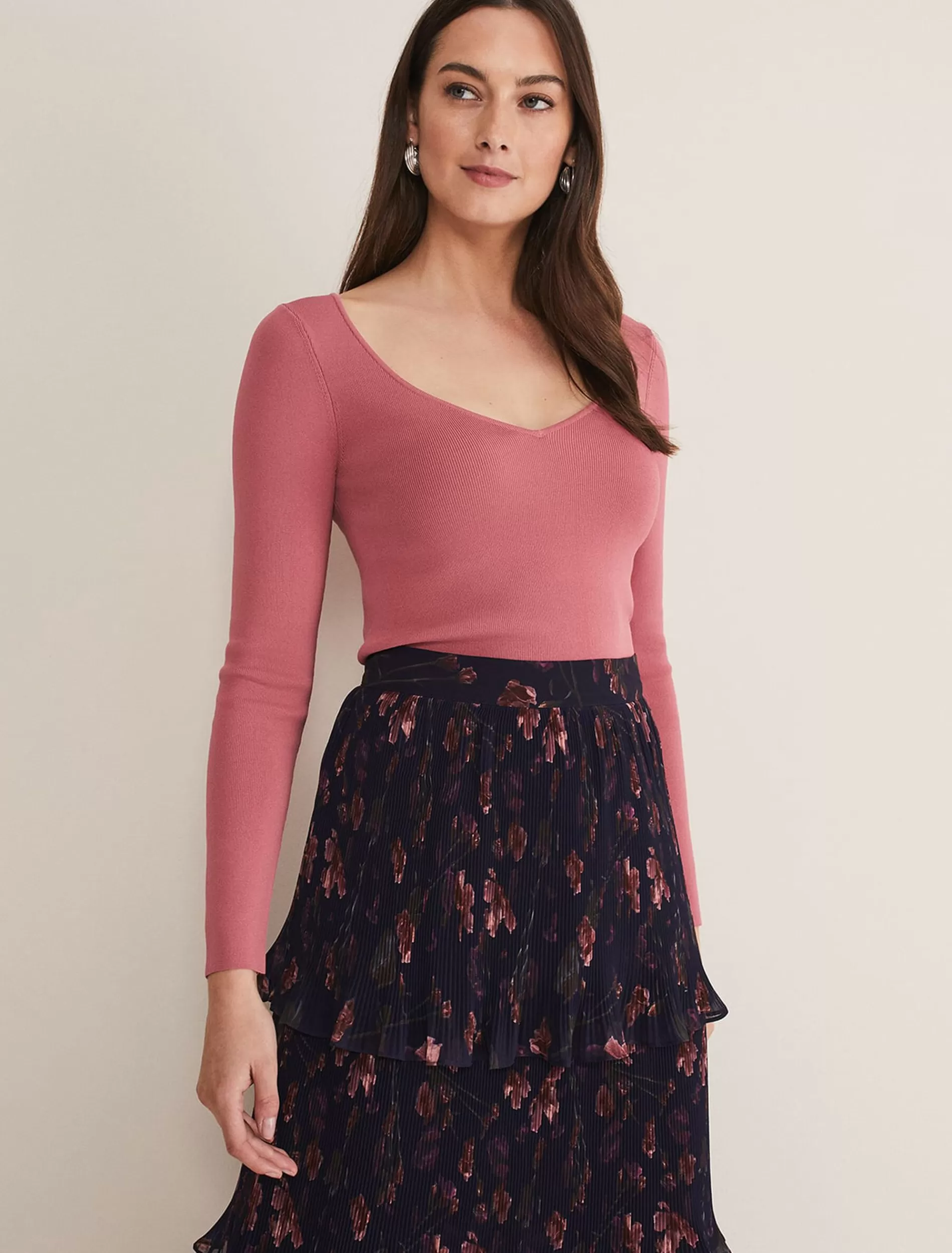 Phase Eight Azura Sweetheart Neck Knit Top Rose Shop