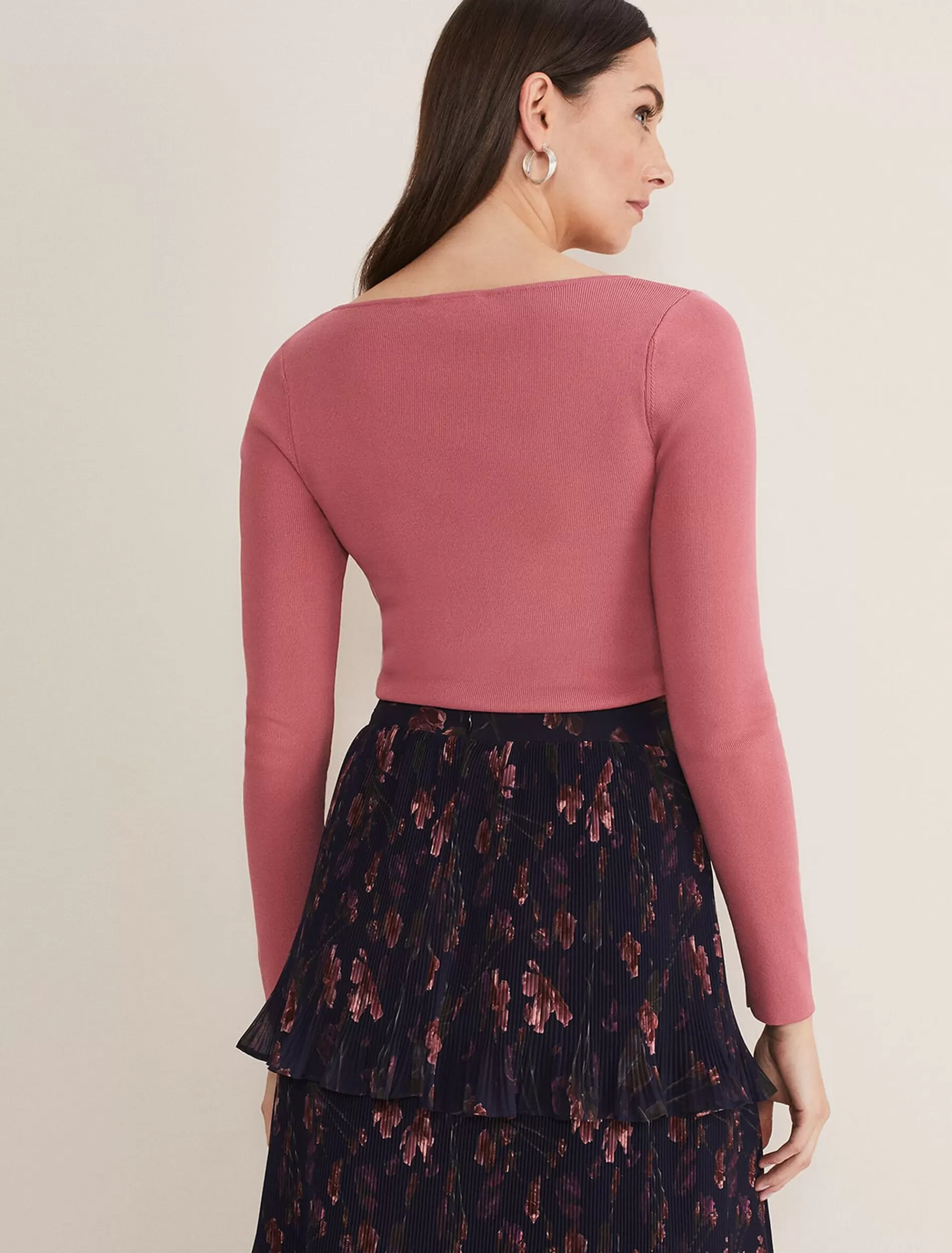 Phase Eight Azura Sweetheart Neck Knit Top Rose Shop