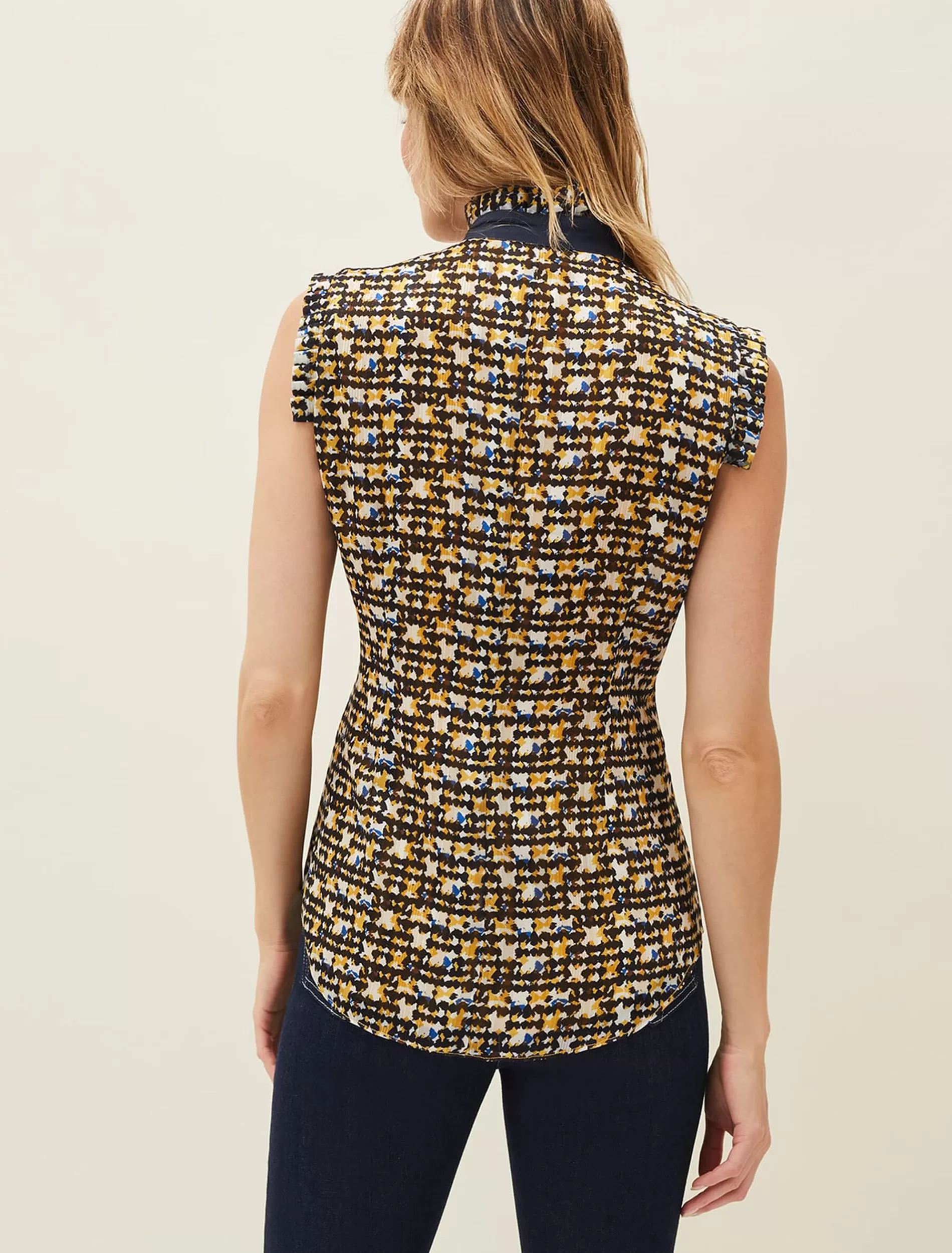 Phase Eight Bari Print Blouse Yellow Flash Sale