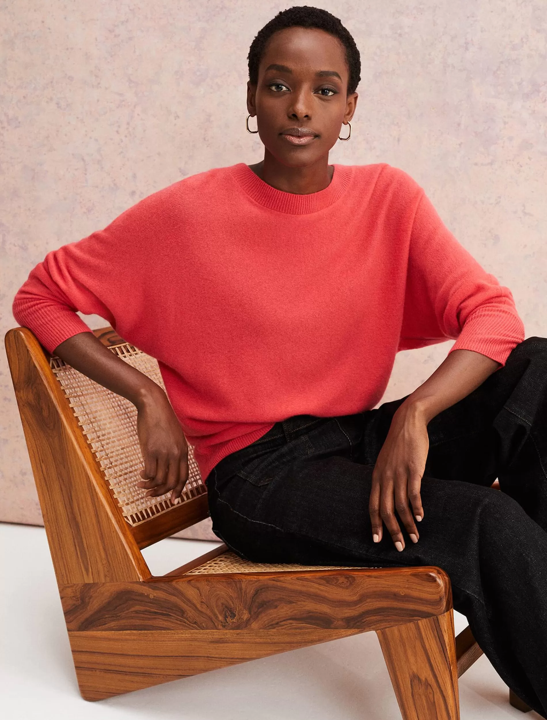 Phase Eight Beatrice Cashmere Jumper Coral Clearance