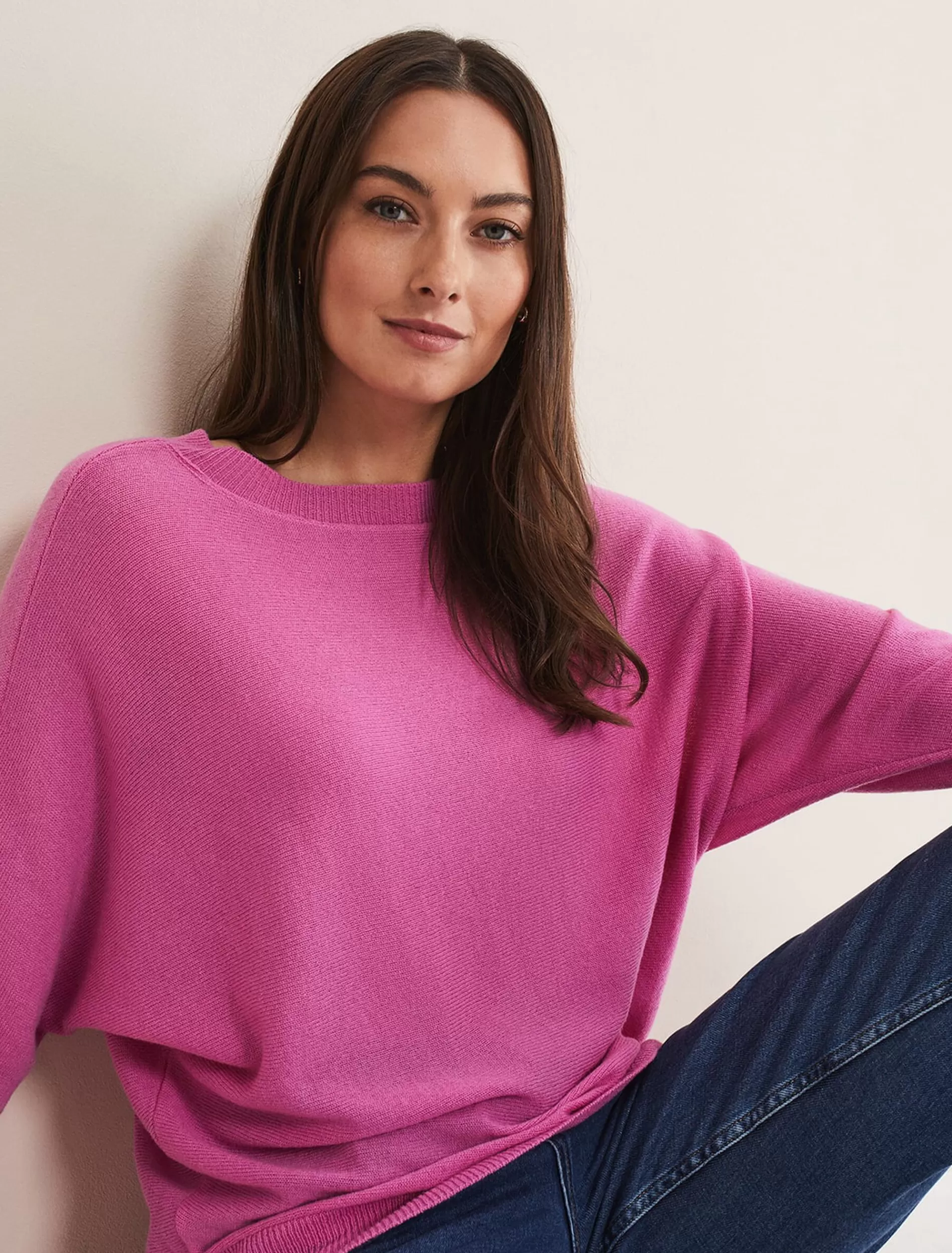 Phase Eight Beatrice Cashmere Jumper Pink Tulip Best