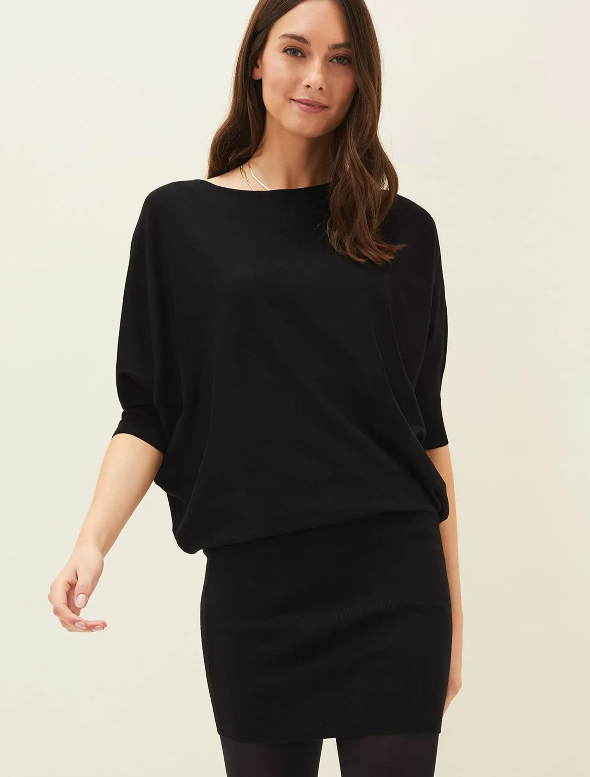 Phase Eight Becca Batwing Knitted Dress Black Hot