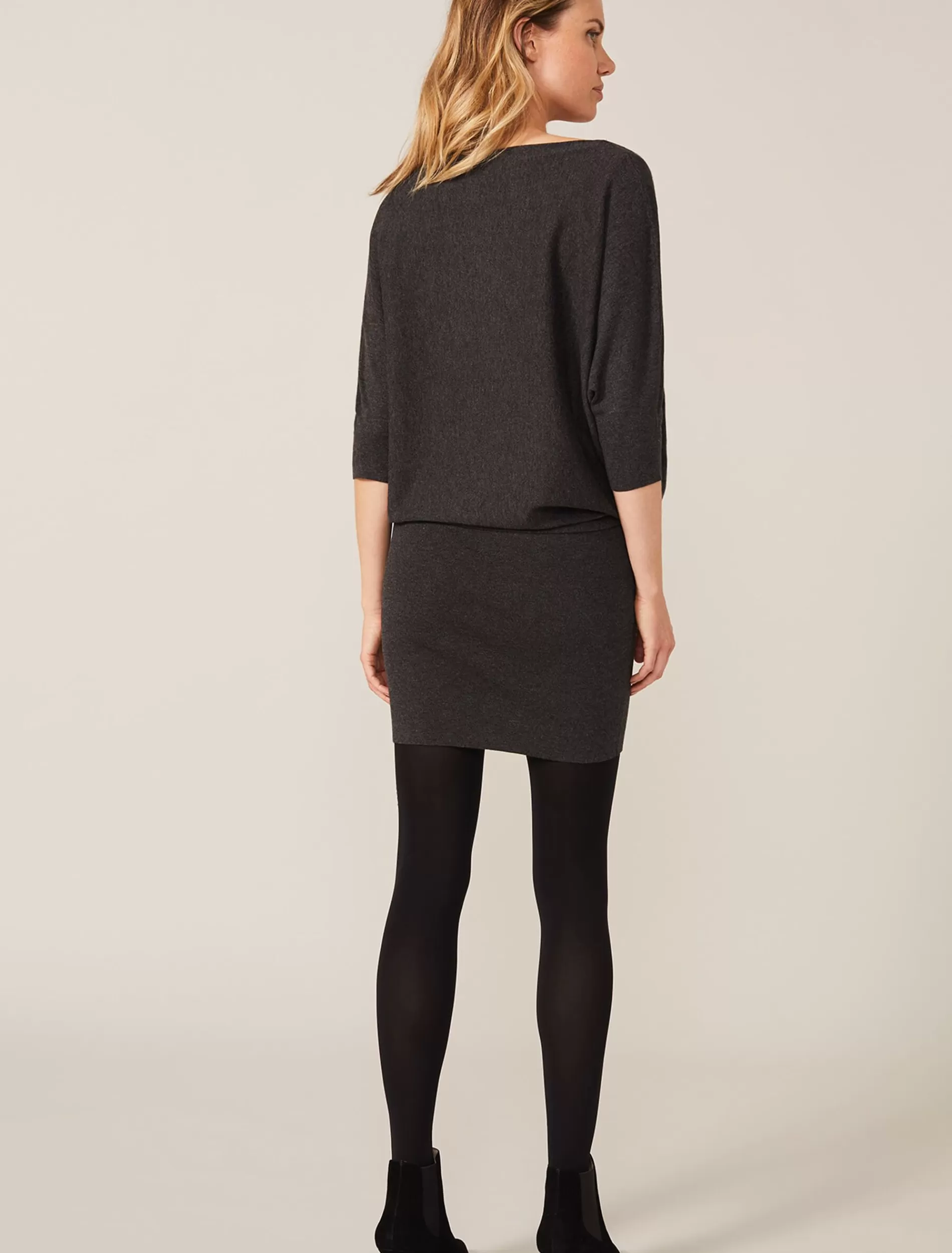 Phase Eight Becca Batwing Knitted Dress Charcoal Marl Online