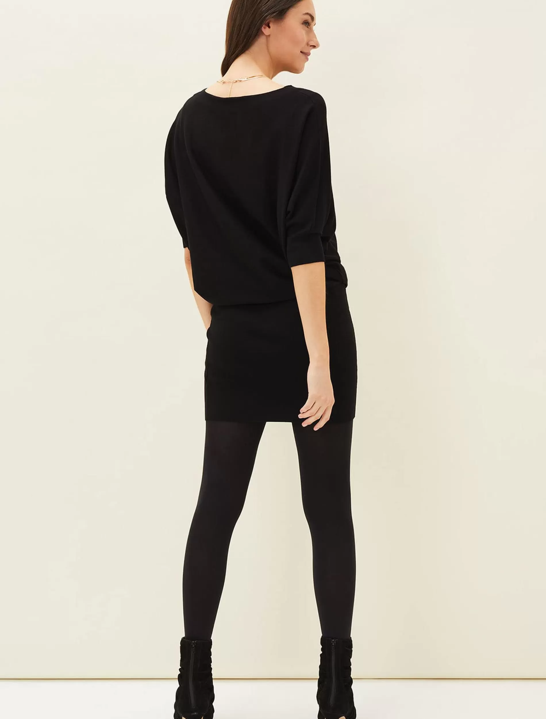 Phase Eight Becca Batwing Knitted Dress Black Hot