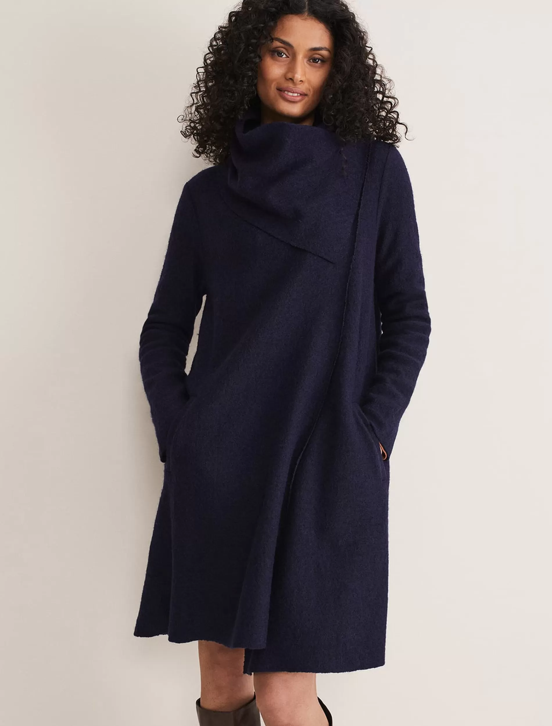 Phase Eight Bellona Knit Coat Navy Cheap