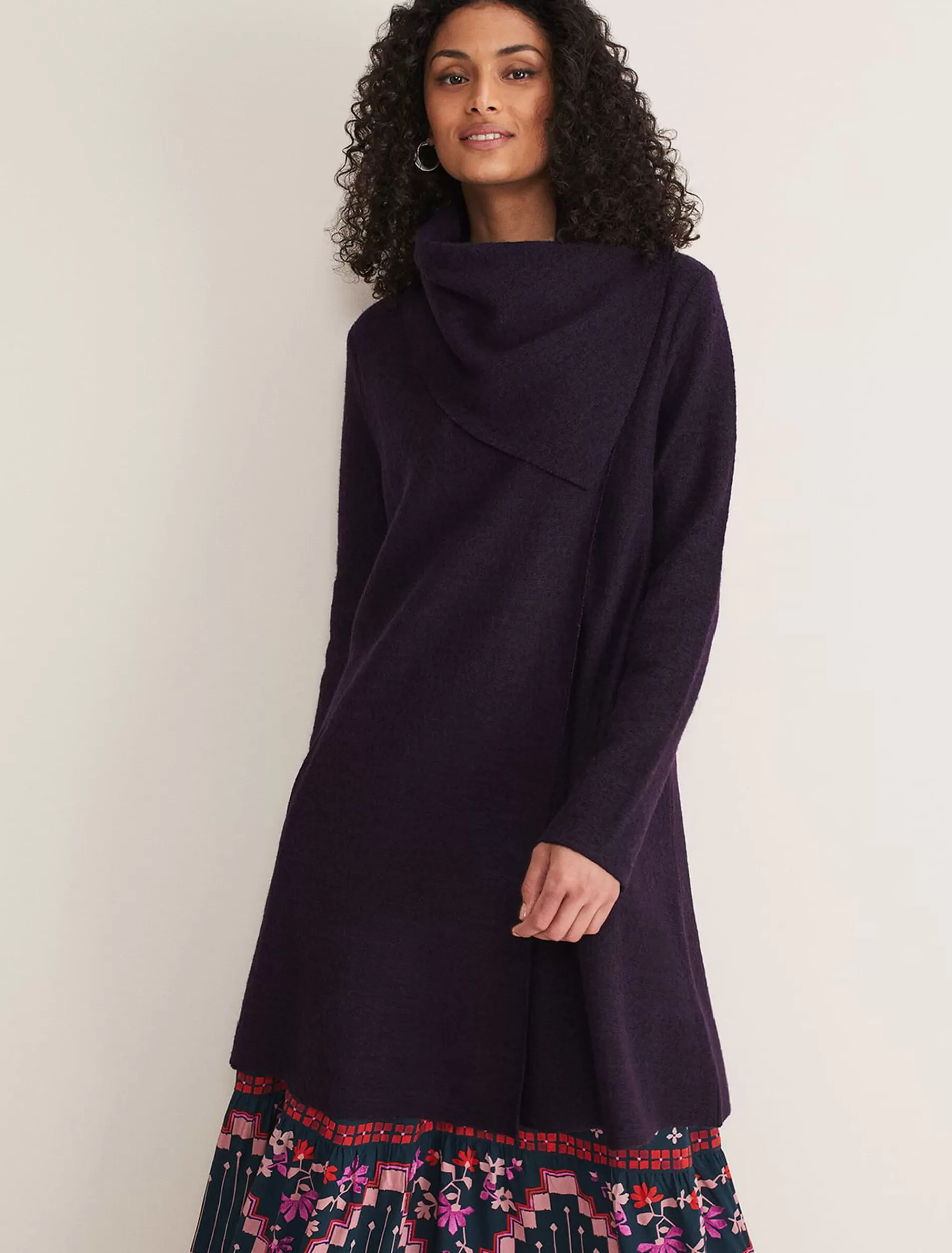 Phase Eight Bellona Knit Coat Blackcurrant Best Sale