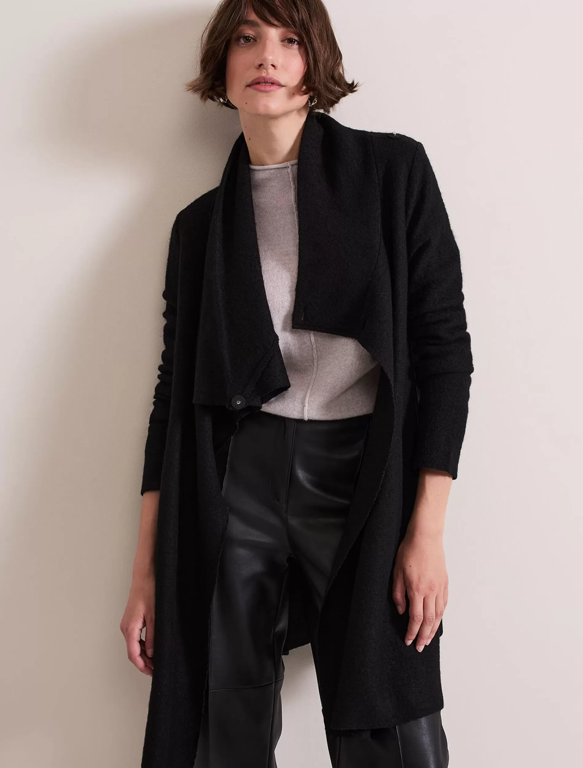 Phase Eight Bellona Knit Coat Black Cheap