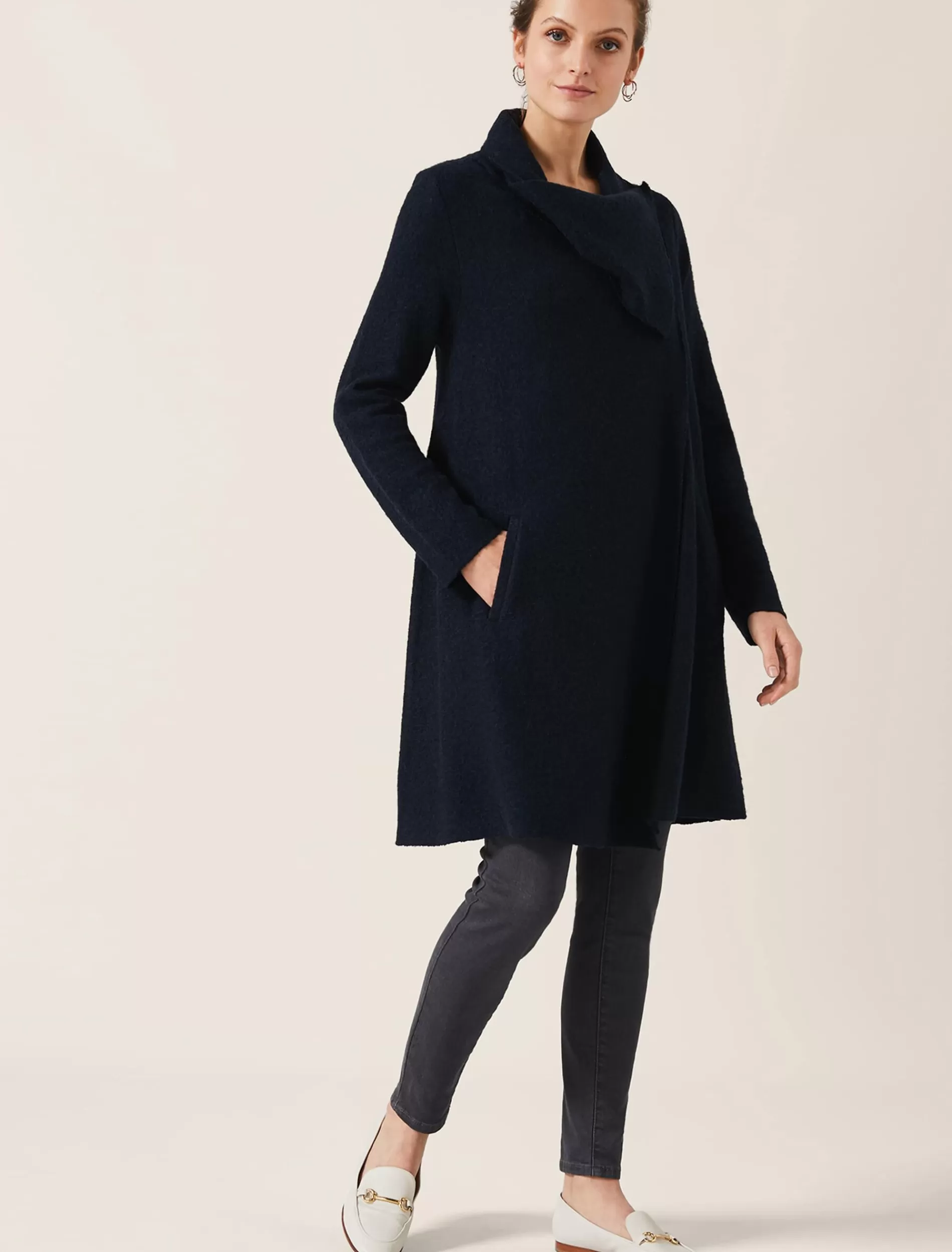 Phase Eight Bellona Knit Coat Petrol Discount