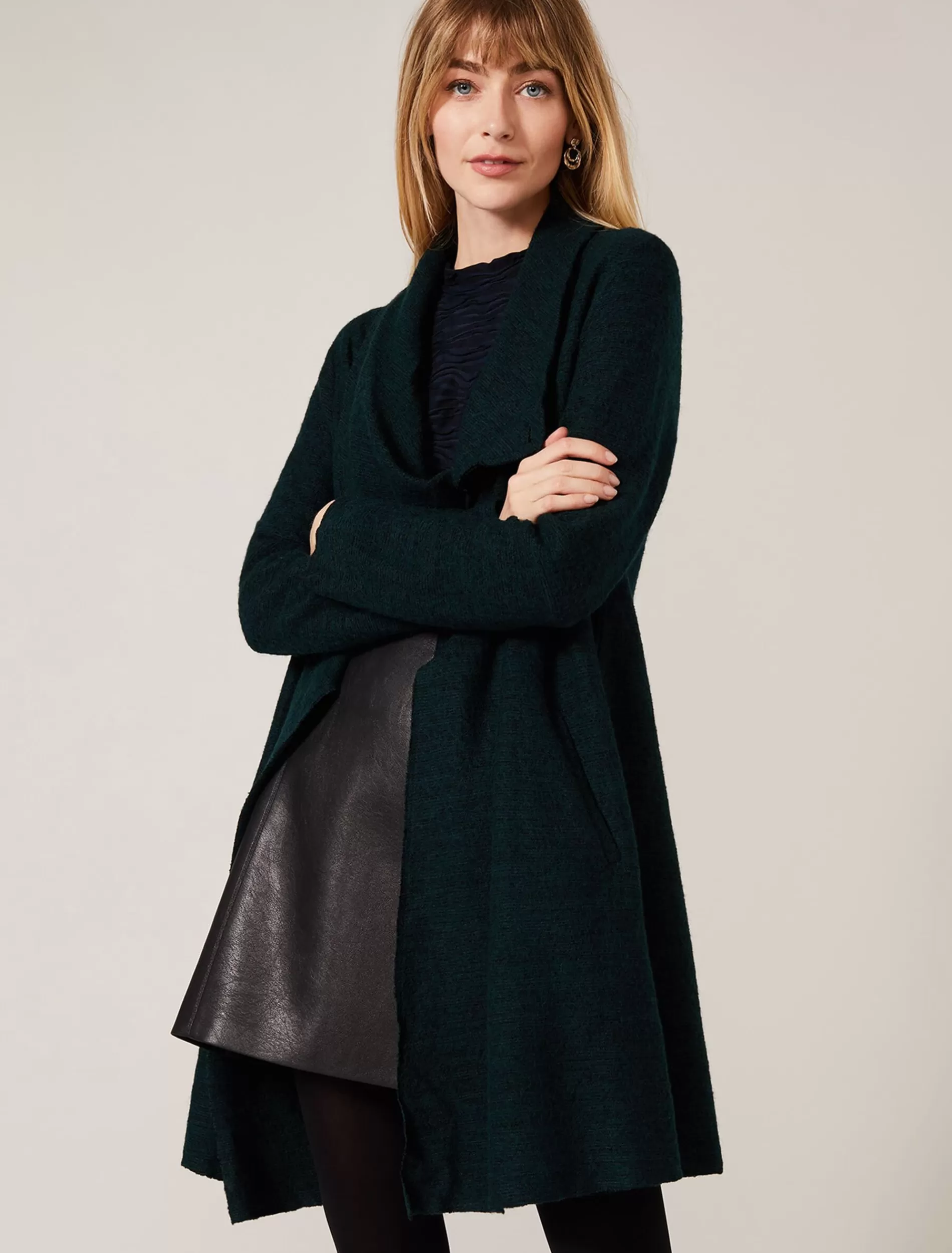 Phase Eight Bellona Knit Coat Pine Online