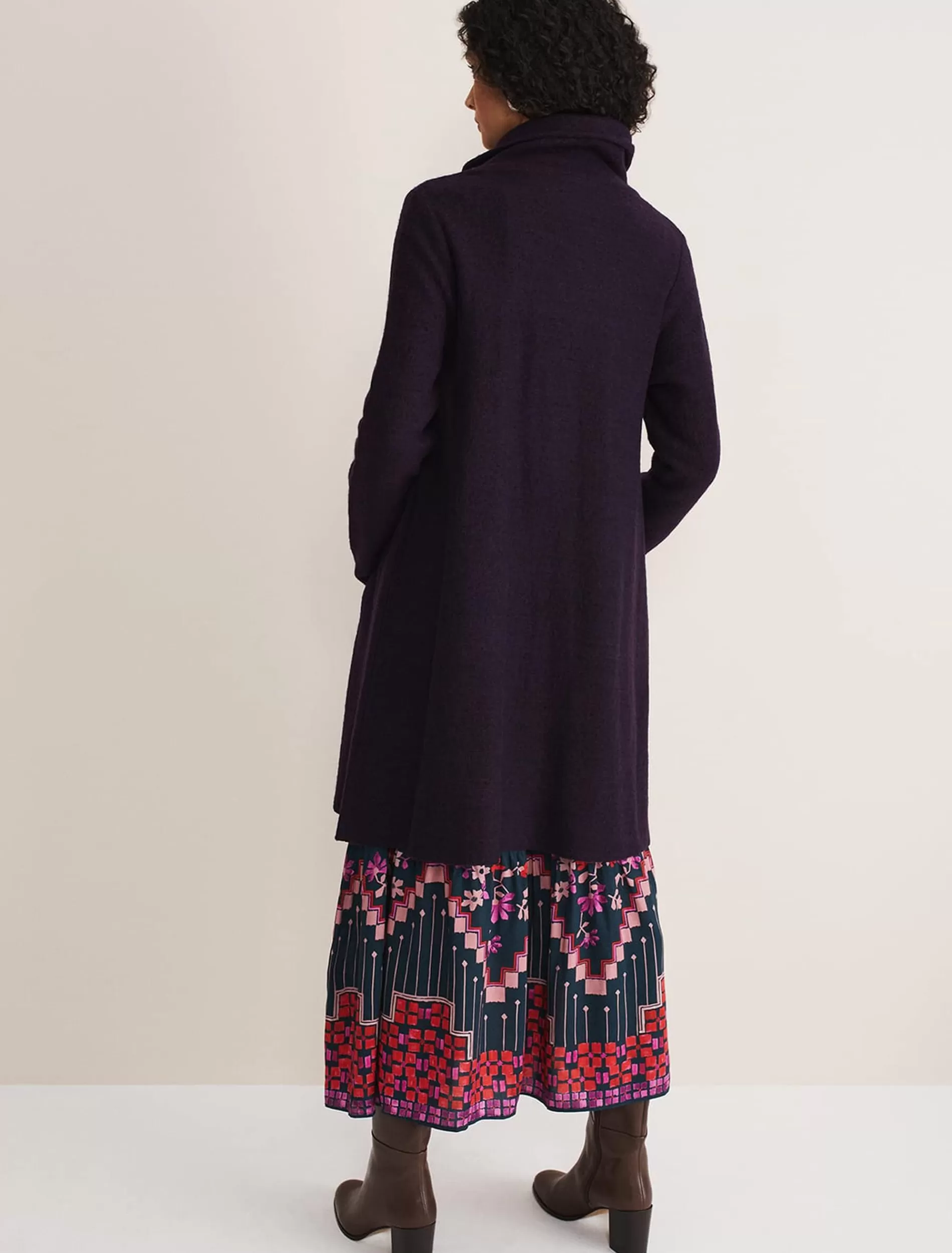 Phase Eight Bellona Knit Coat Blackcurrant Best Sale