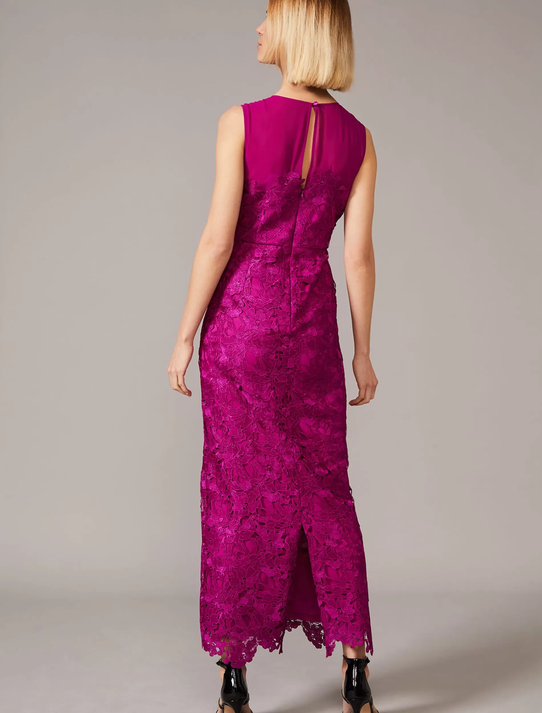 Phase Eight Bessie Lace Maxi Dress Fuchsia Online