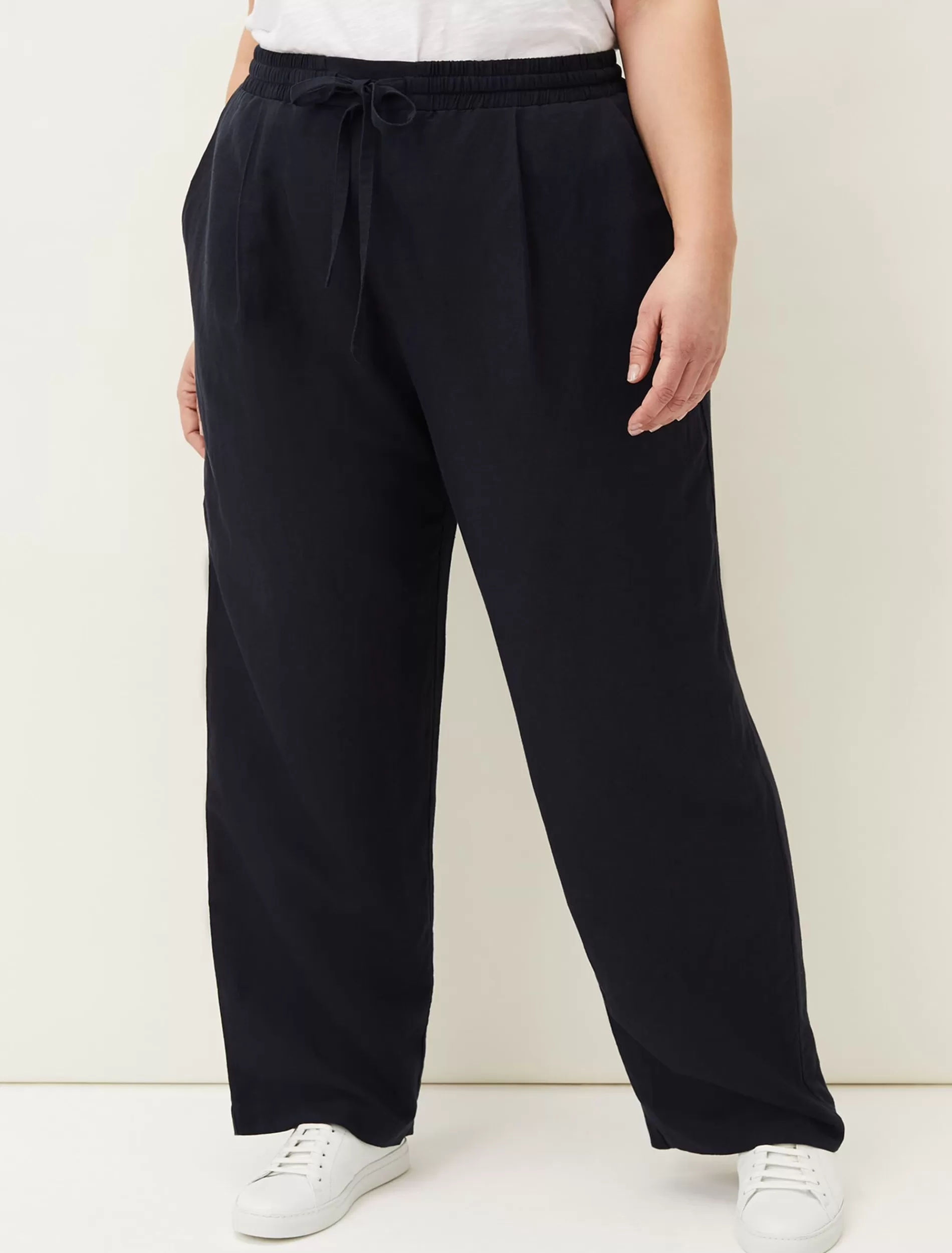 Phase Eight Bethany Linen Trousers Navy Best