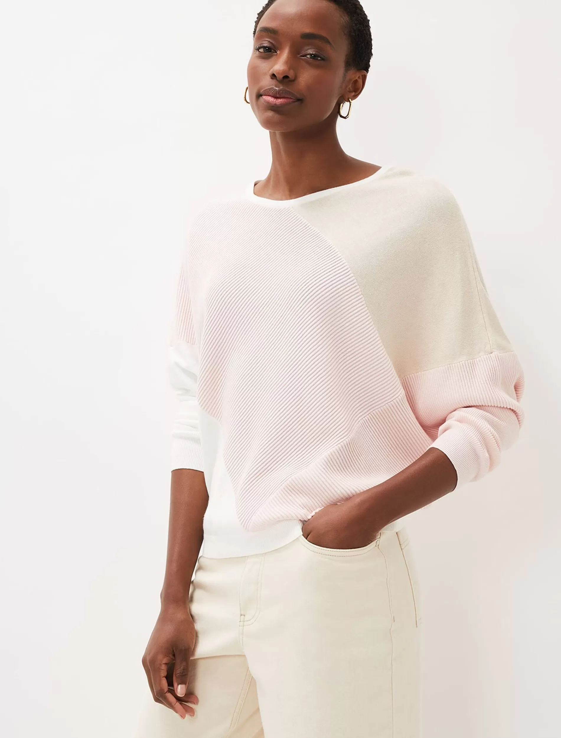 Phase Eight Bex Textured Colourblock Knit Jumper Pinks Shop