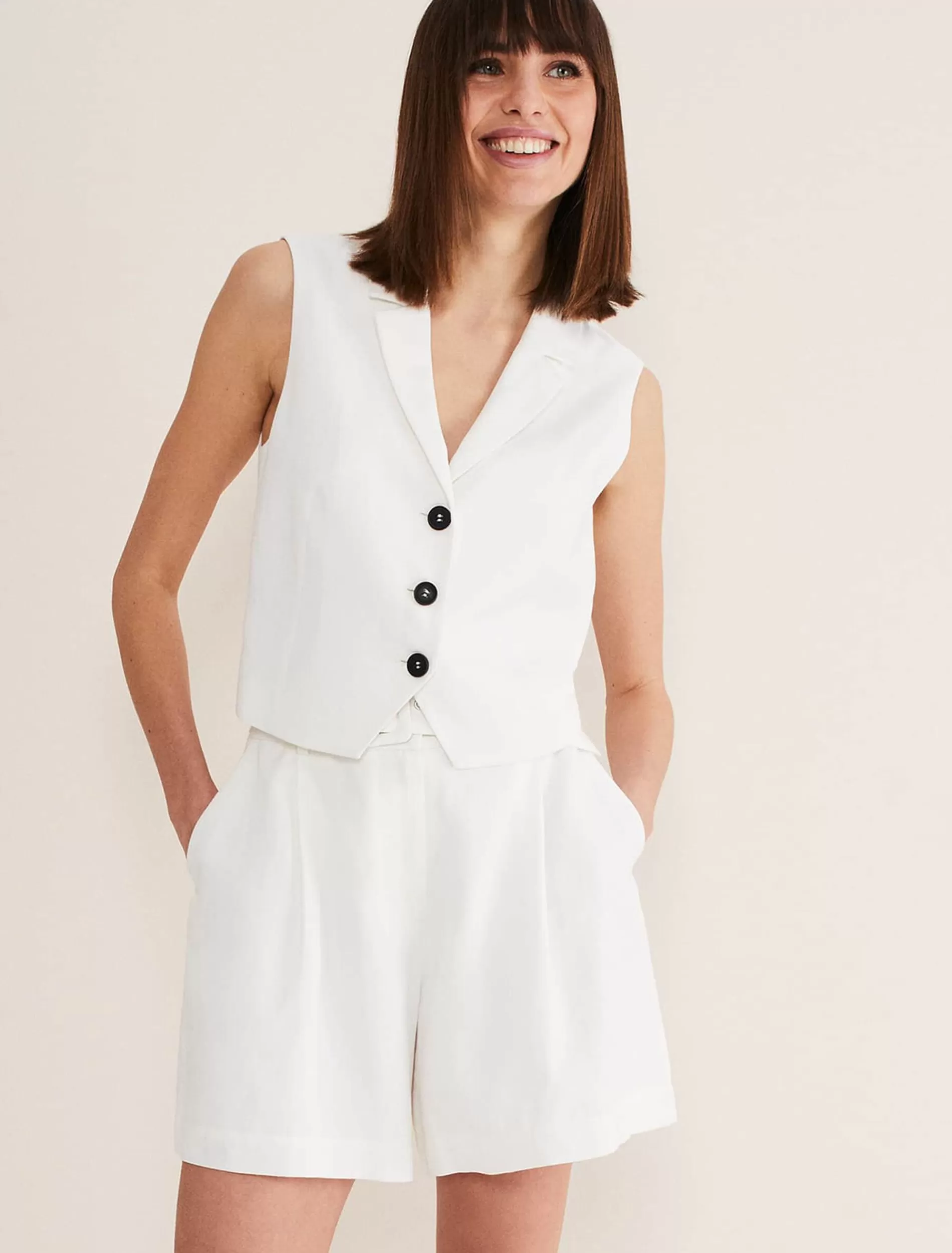 Phase Eight Bianca Waistcoat Co-Ord Ivory Outlet