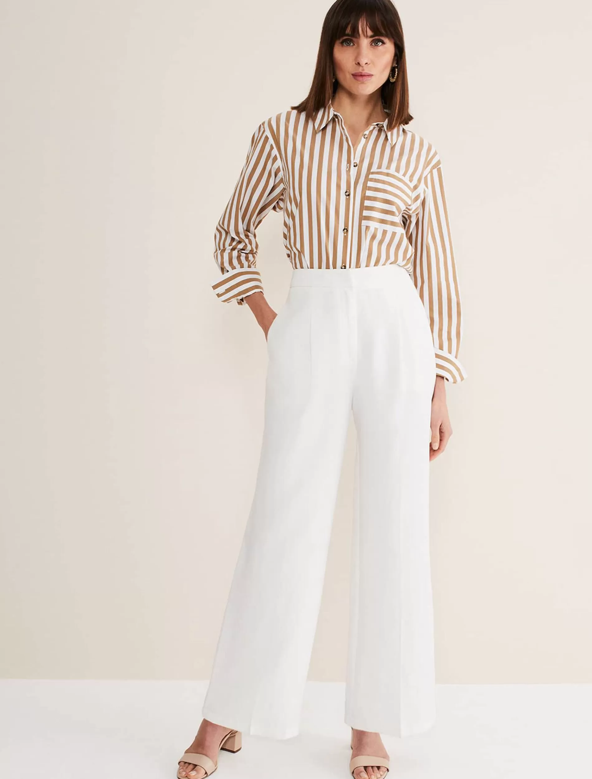 Phase Eight Bianca Wide Leg Suit Trousers Ivory Fashion