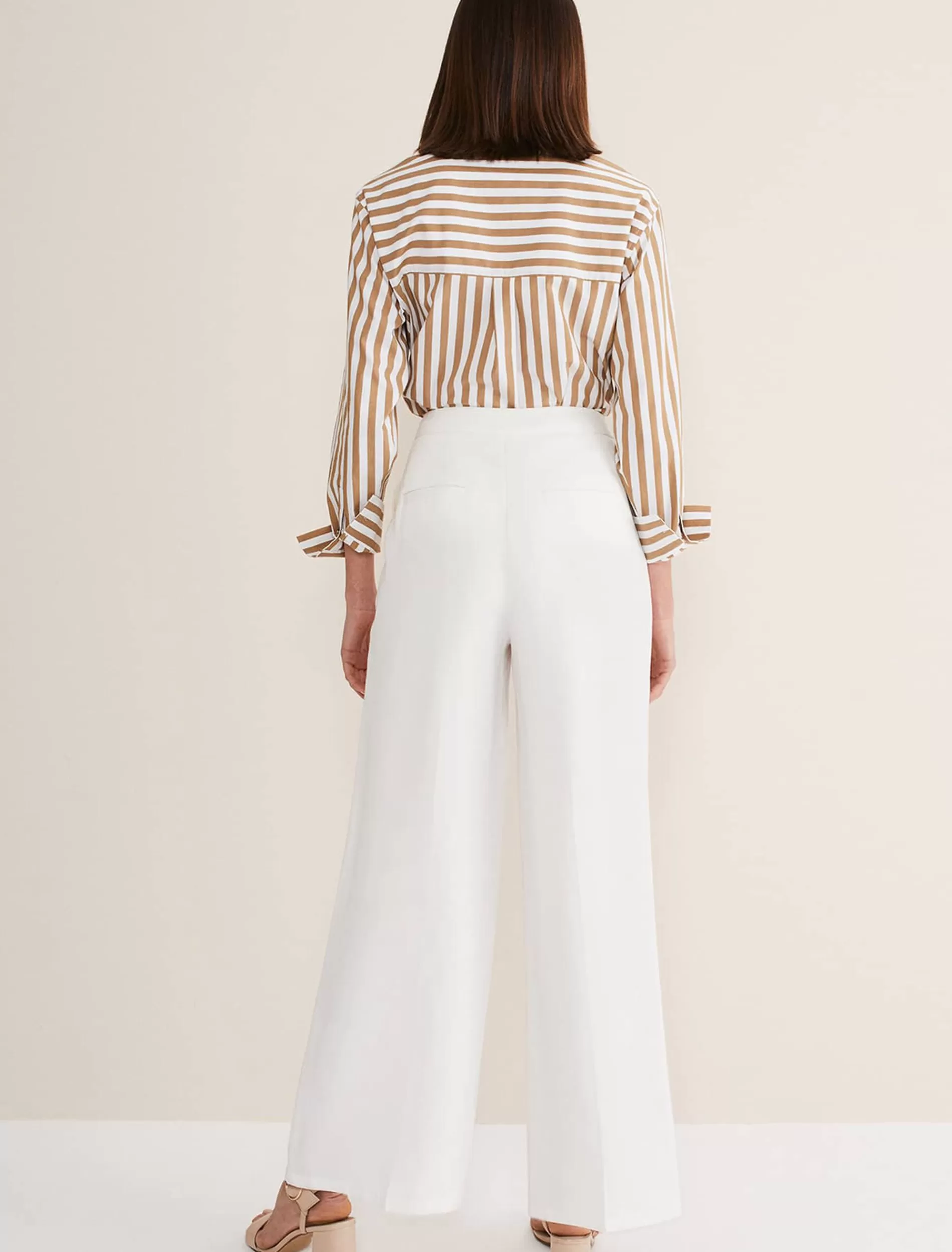 Phase Eight Bianca Wide Leg Suit Trousers Ivory Fashion