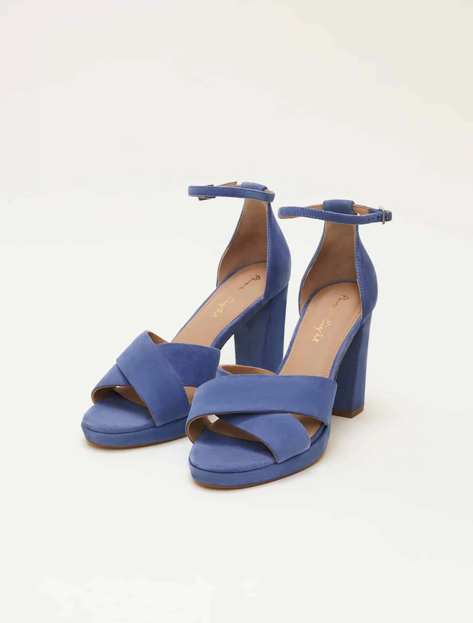 Phase Eight Blue Suede Platform Heels Cornflower Best