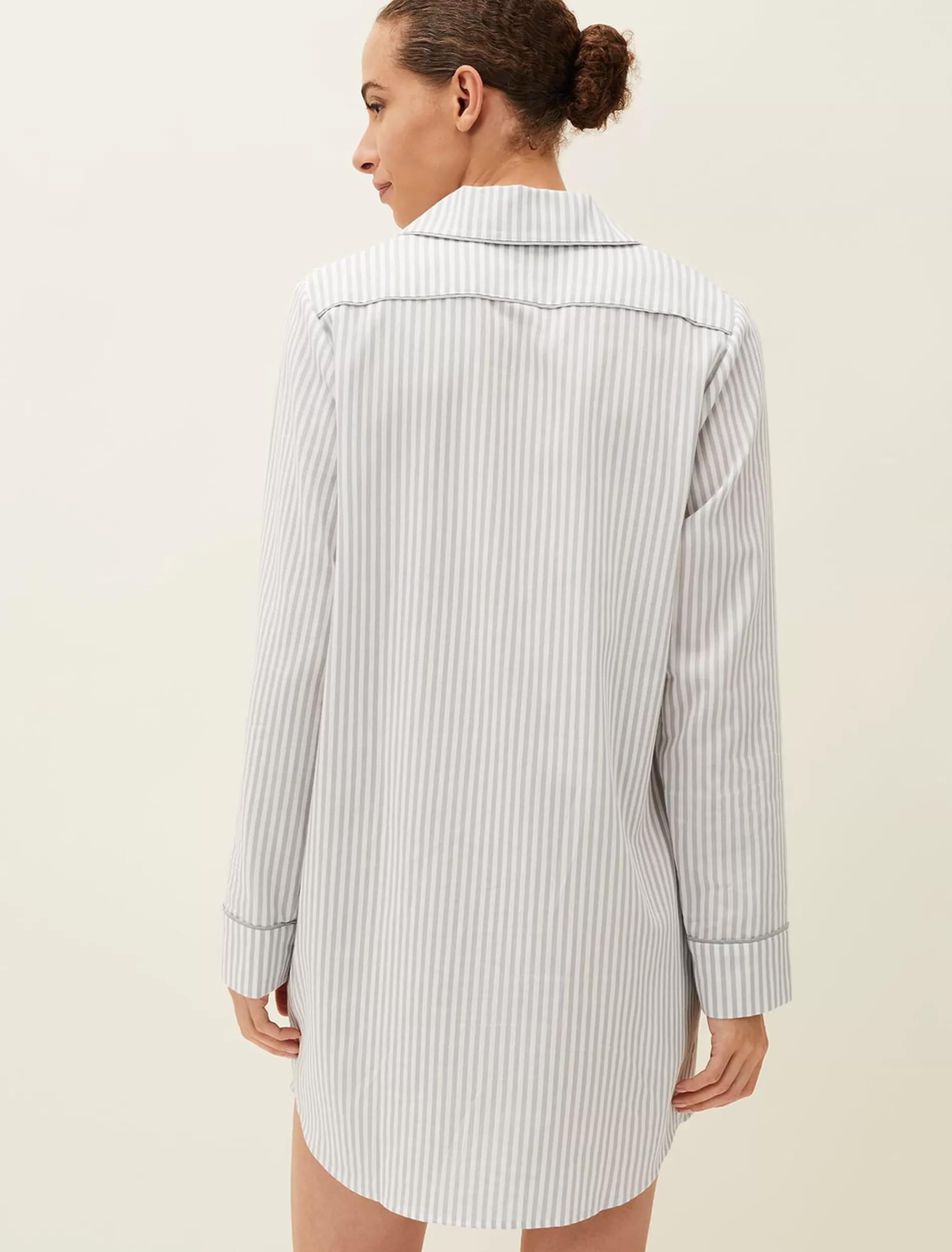 Phase Eight Bobby Stripe Nightshirt Slate/Ivory New