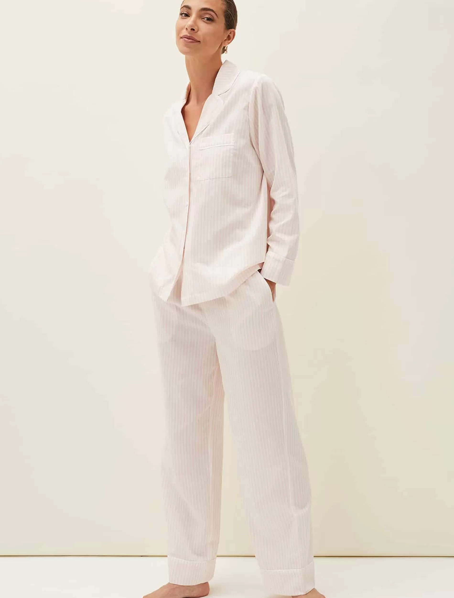 Phase Eight Bobby Stripe Pyjama Set Pink/Ivory Sale