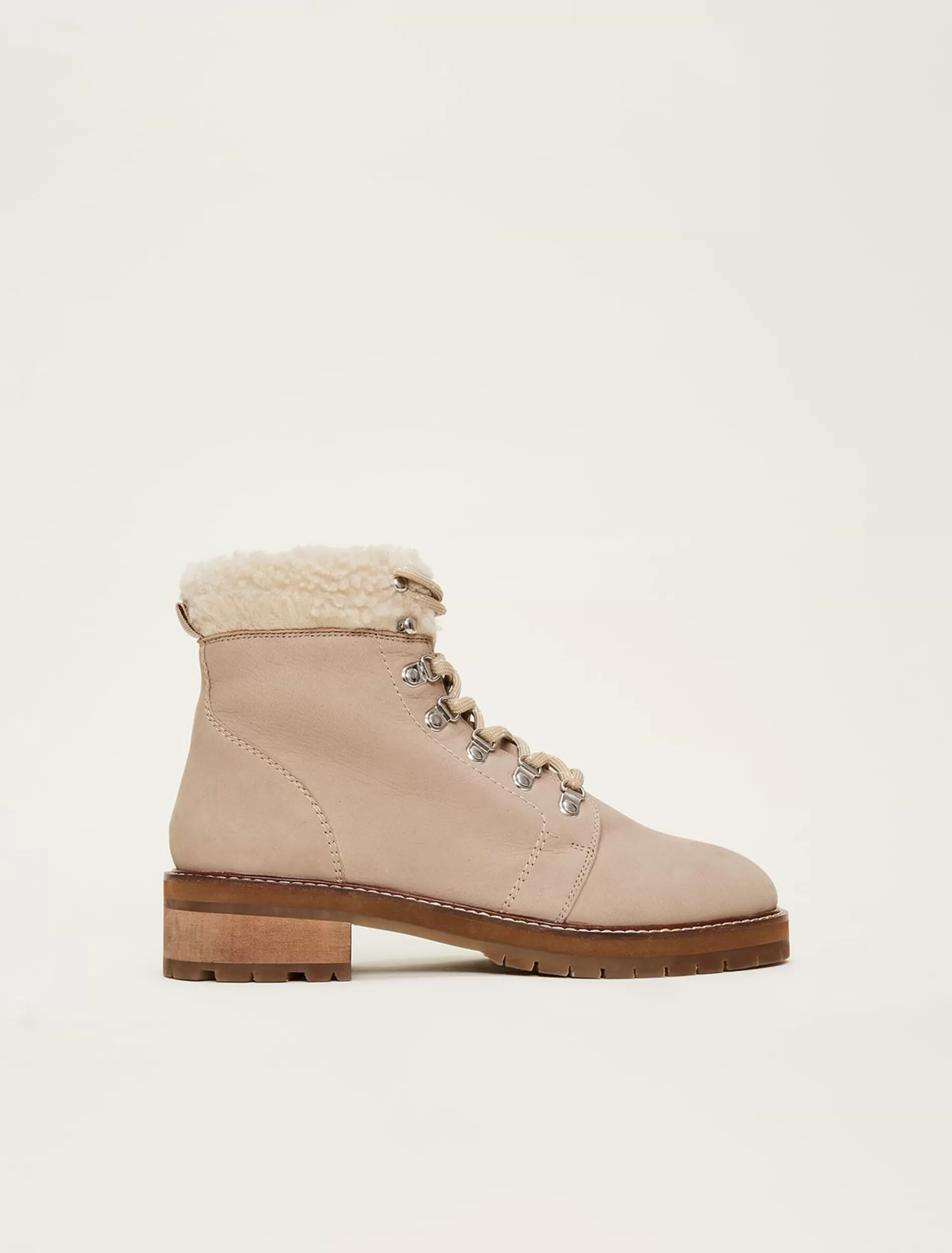Phase Eight Borg Trim Hiker Boot Stone Outlet