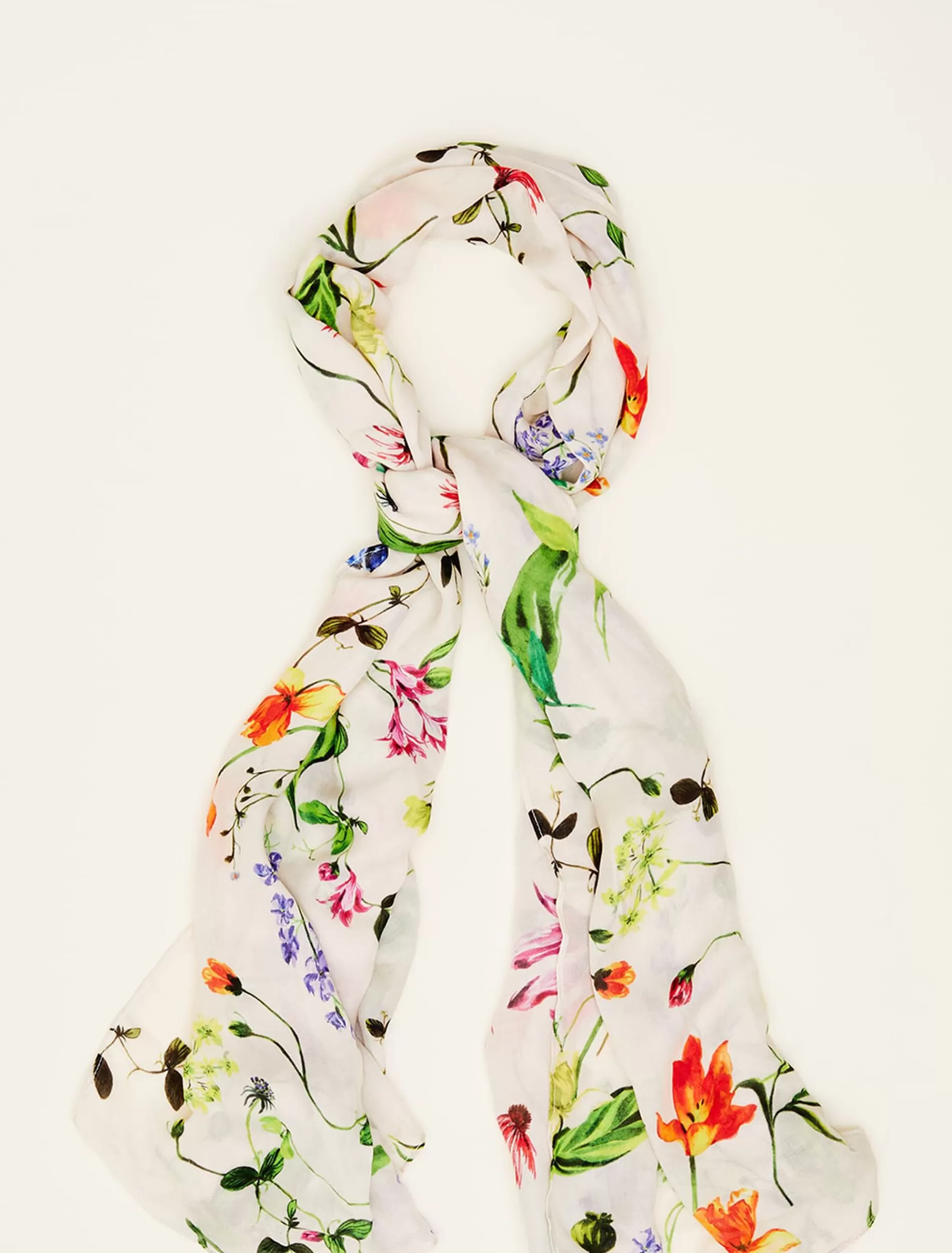 Phase Eight Bouquet Floral Lightweight Scarf Ivory/Multi Store