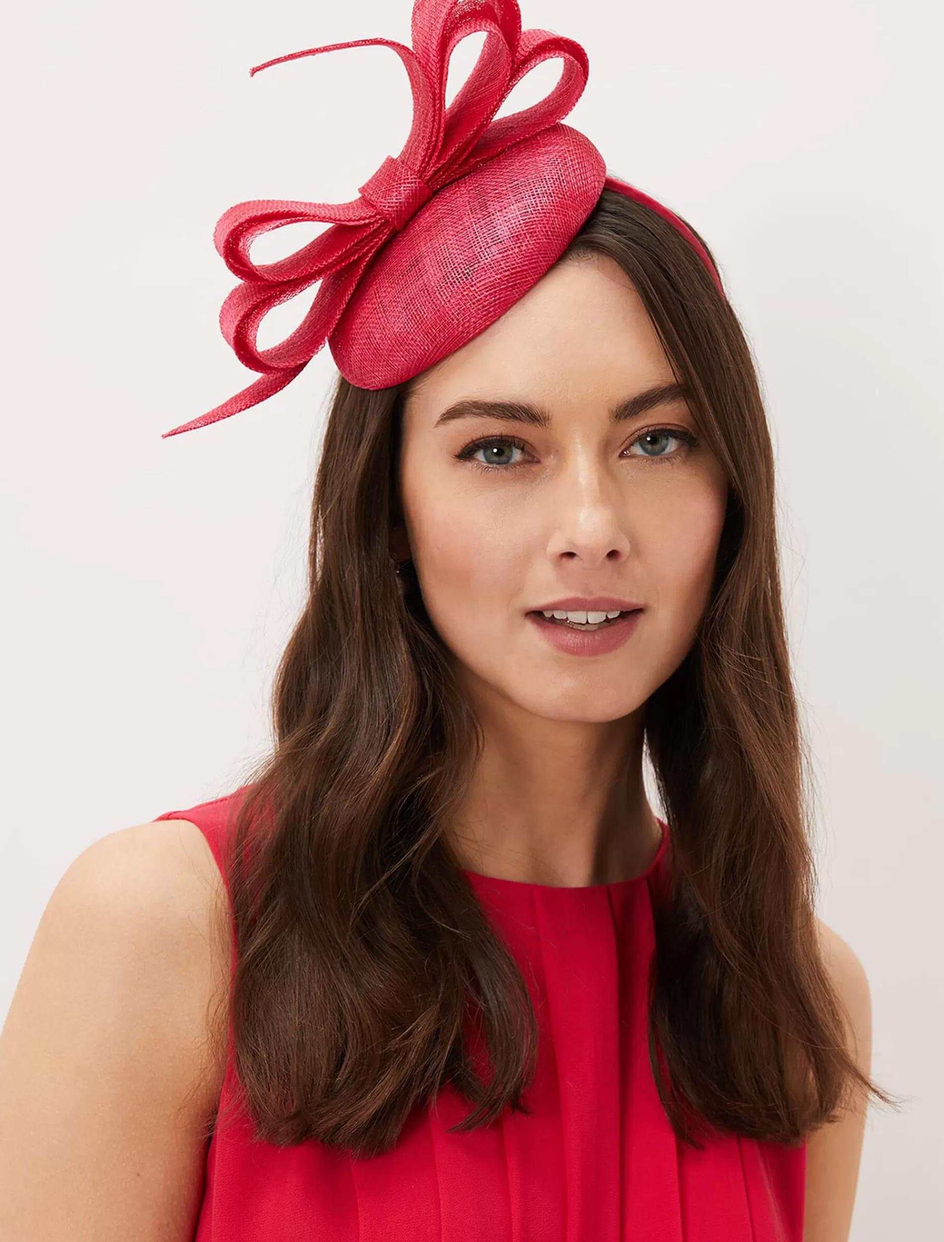 Phase Eight Bow Detail Pillbox Fascinator Lipstick Discount